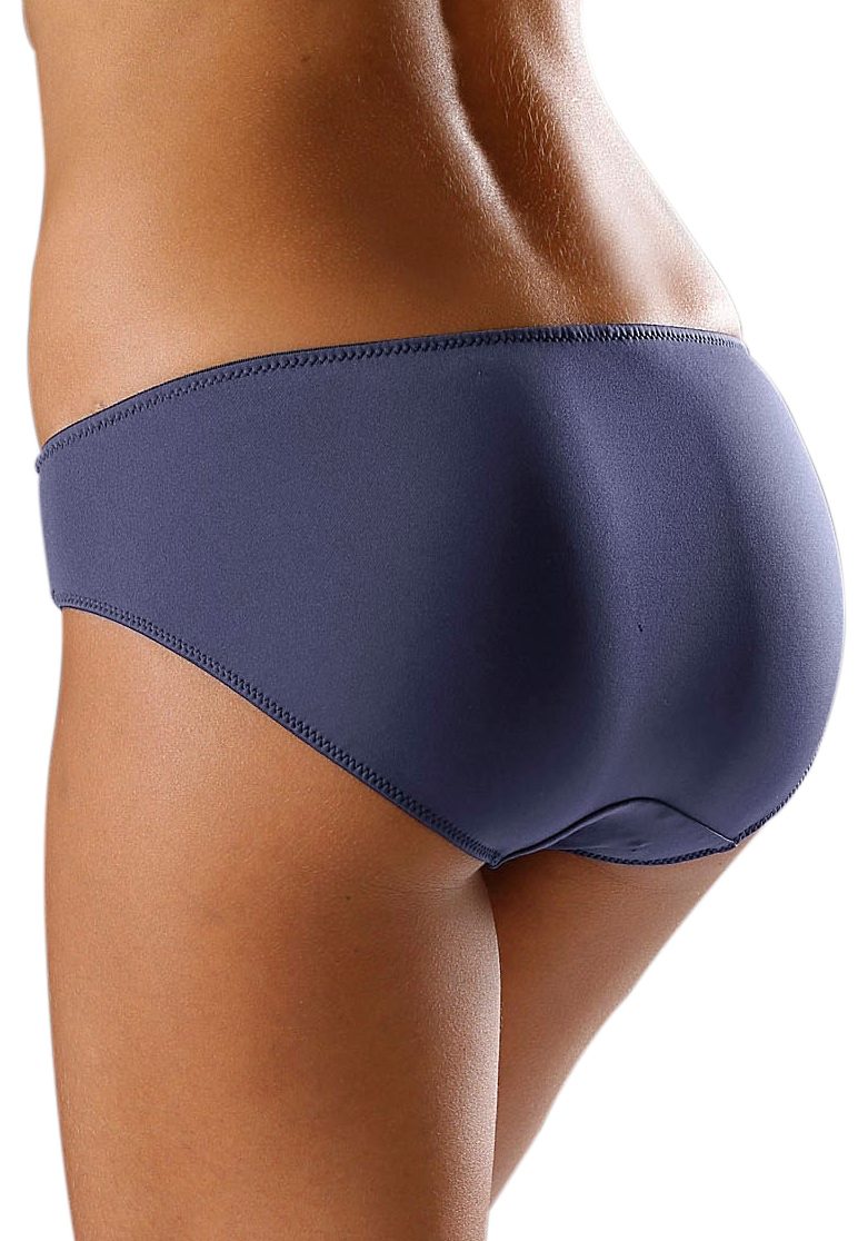 Petite fleur Slip met iets transparante jacquard-kant aan beide kanten opzij (3 stuks) slips maat 32/34 blauw