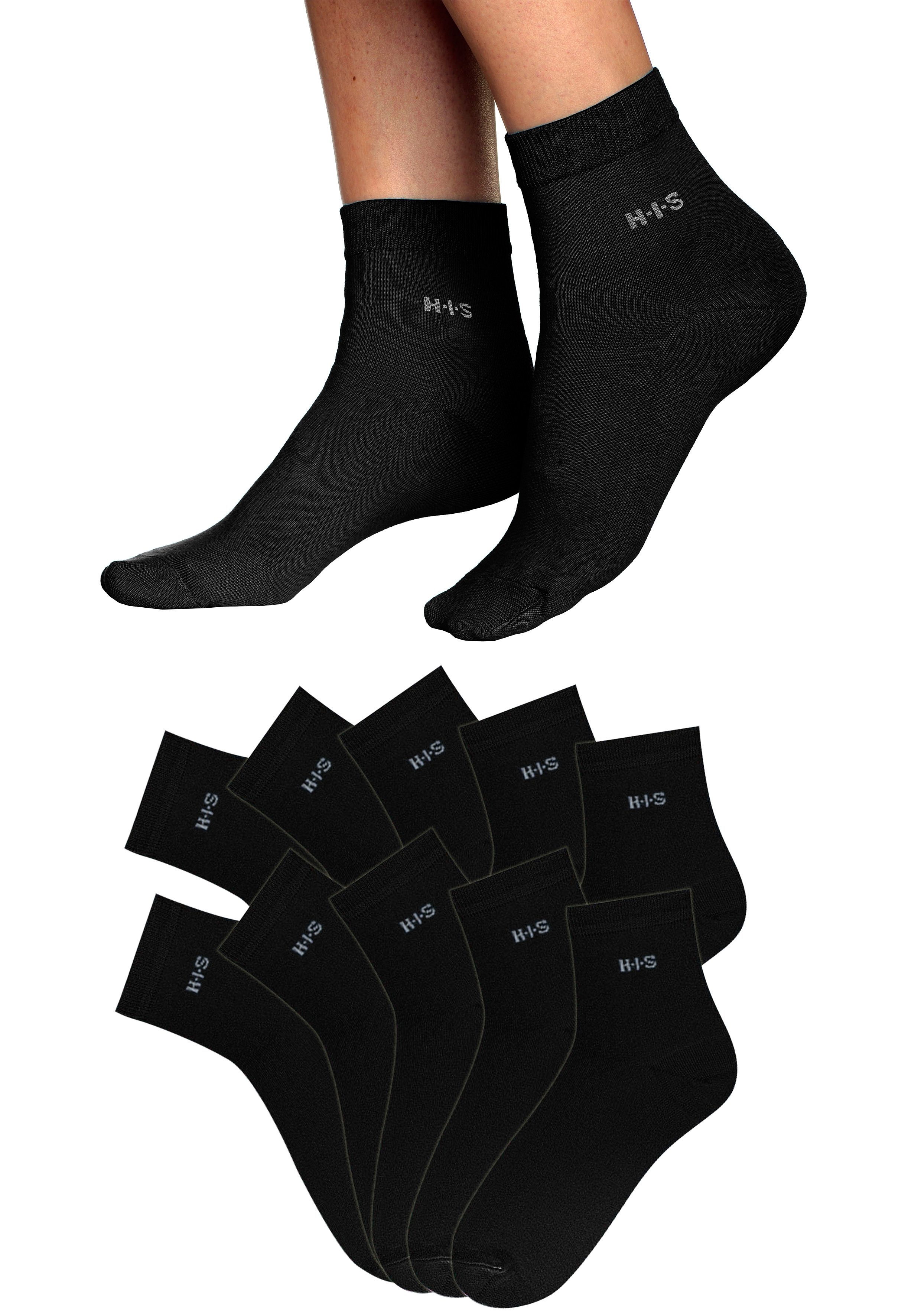 H.I.S Korte sokken lichte, ventilerende kwaliteit (set, 10 paar) sokken maat 35-38 zwart