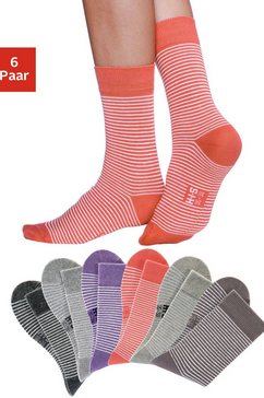 h.i.s sokken met knelvrije boord (6 paar) multicolor
