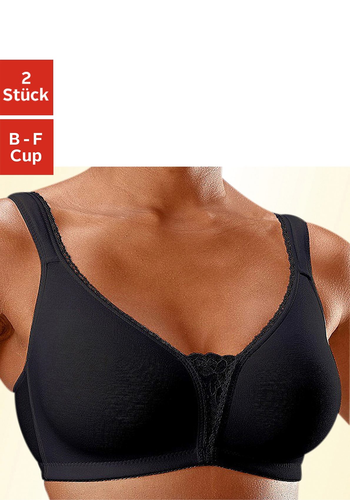 Petite fleur Soft-bh zonder beugels met kanten details (Set van 2)
