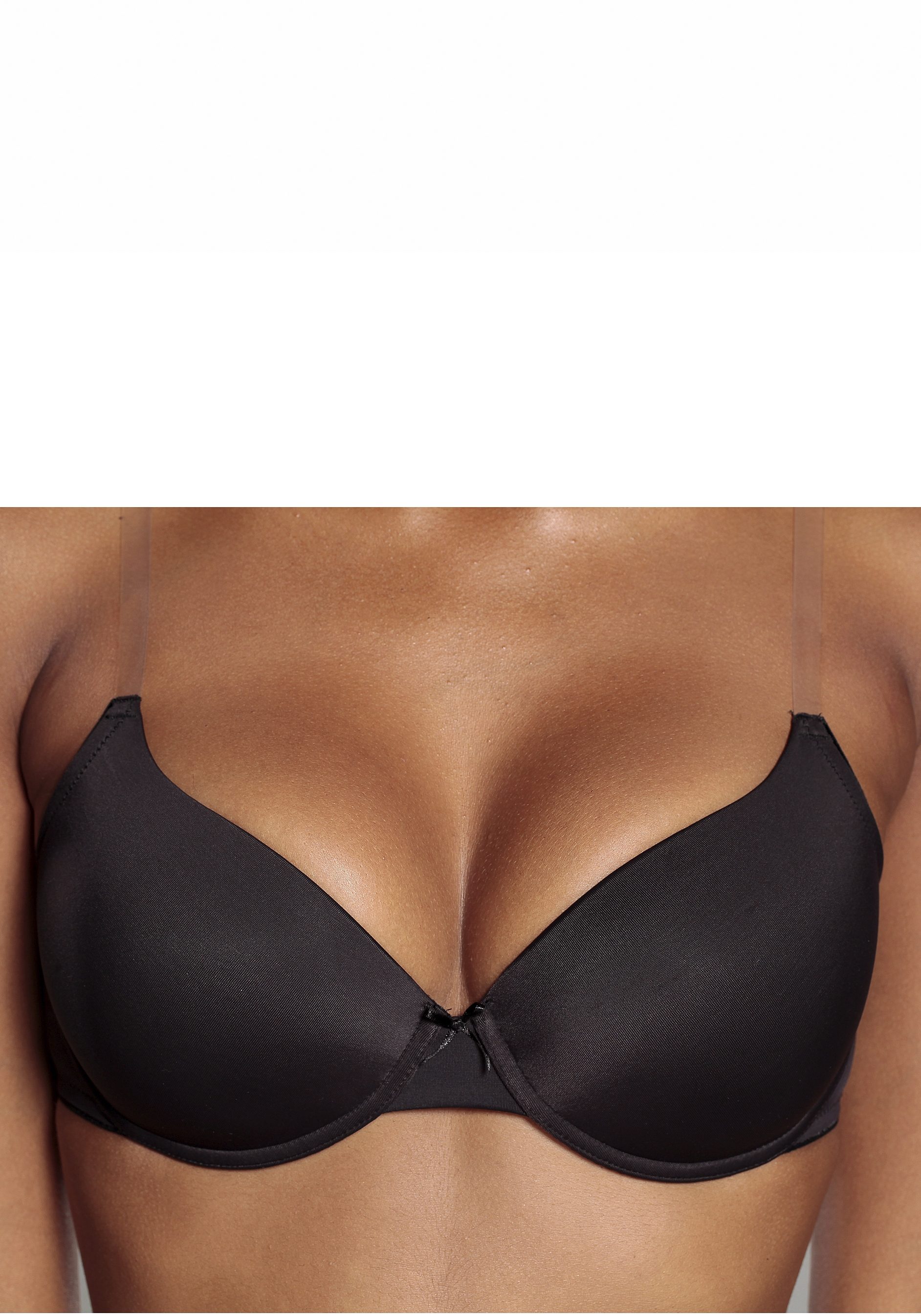Lascana Bh met steuncups Ela met transparante bandjes, perfecte basic met beugels, basic lingerie