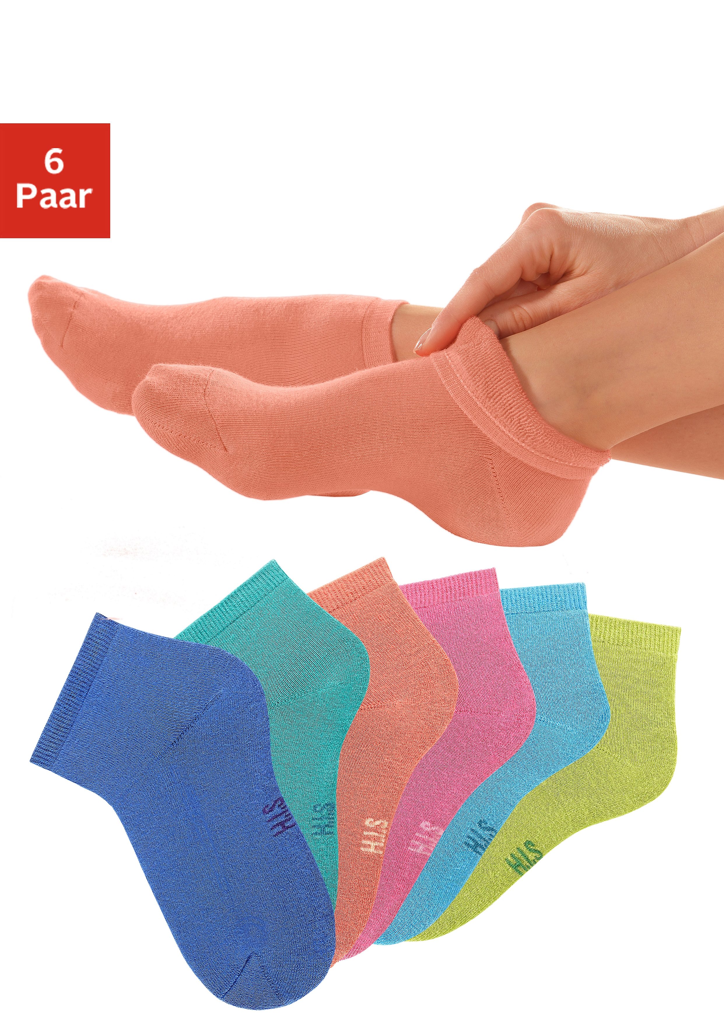 H.I.S Korte sokken met heerlijk zachte frottébinnenkant (6 paar)