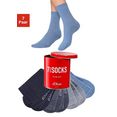s.oliver red label beachwear business-sokken in een praktisch blikje (blik, 7 paar) blauw