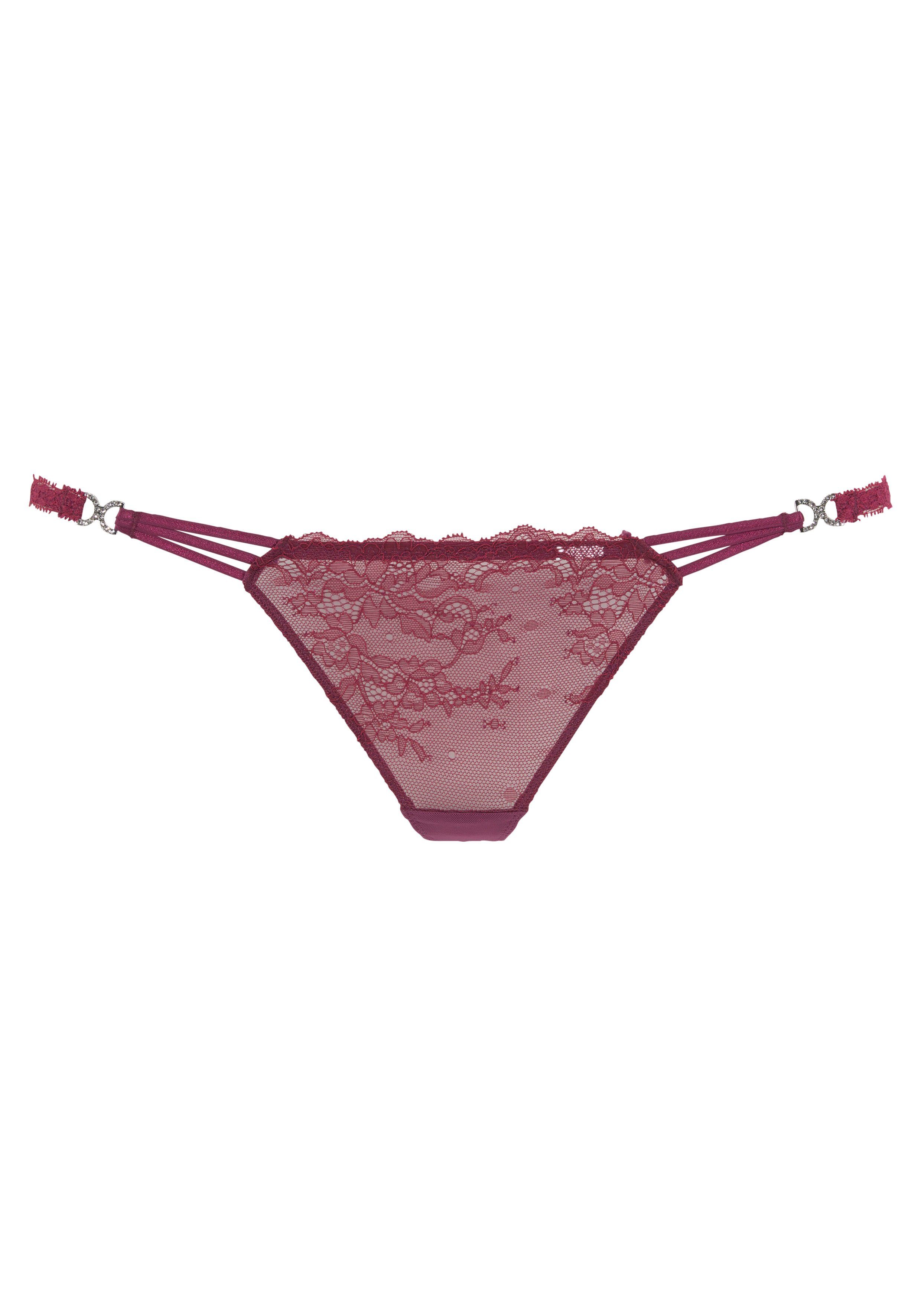 Lascana String met decoratieve stras-gespriempjes