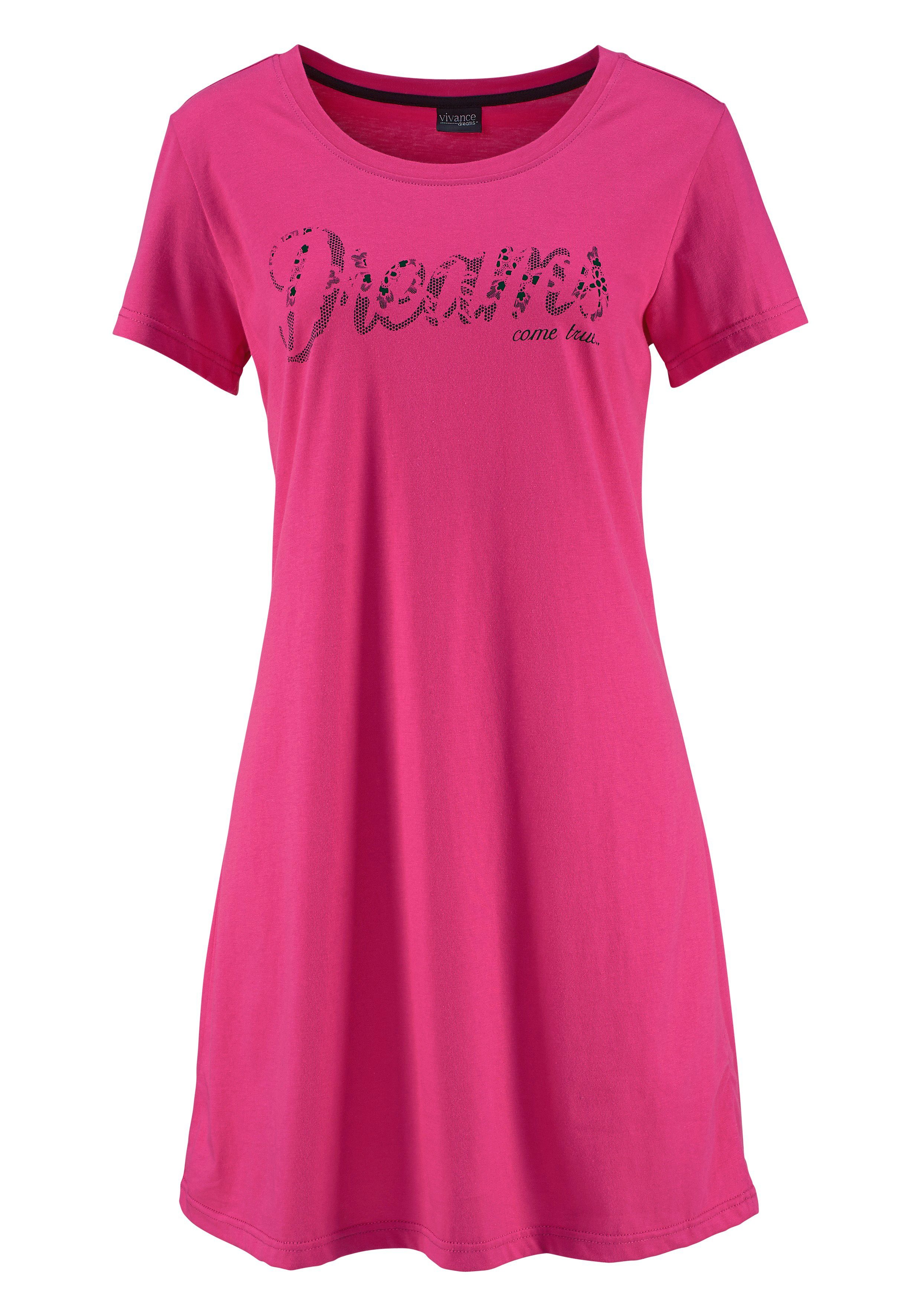 Vivance Dreams Nachthemd met print in kant-look (Set van 2)