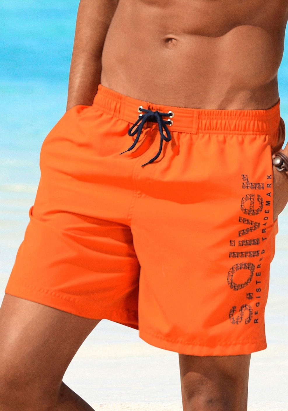 s.Oliver RED LABEL Beachwear Zwemshort met trendy logoprint