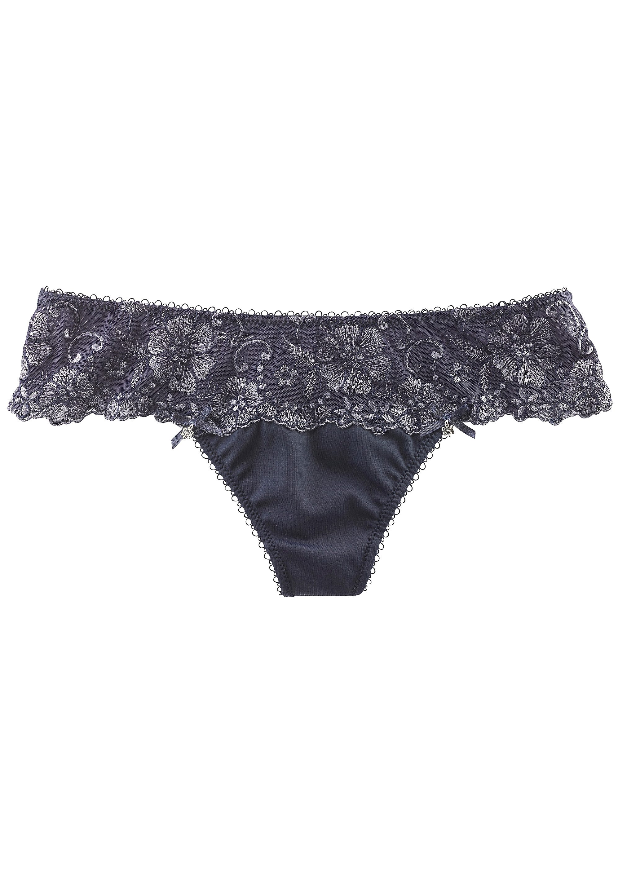 Lascana String Wanda Dessous met borduurkant in gebloemde look