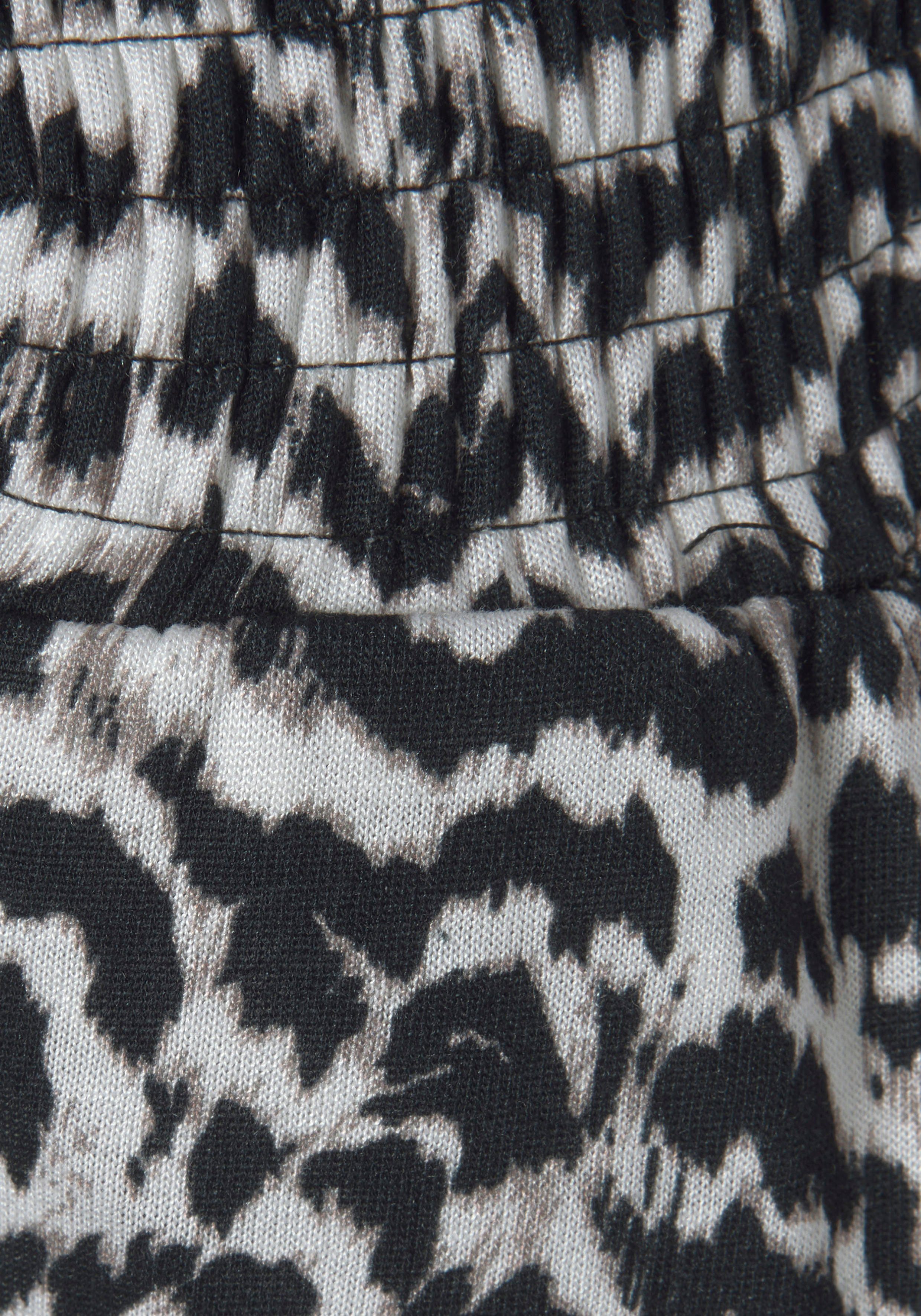 Vivance Jerseybroek met animal print en zakken, elastische tailleband, zomerbroek