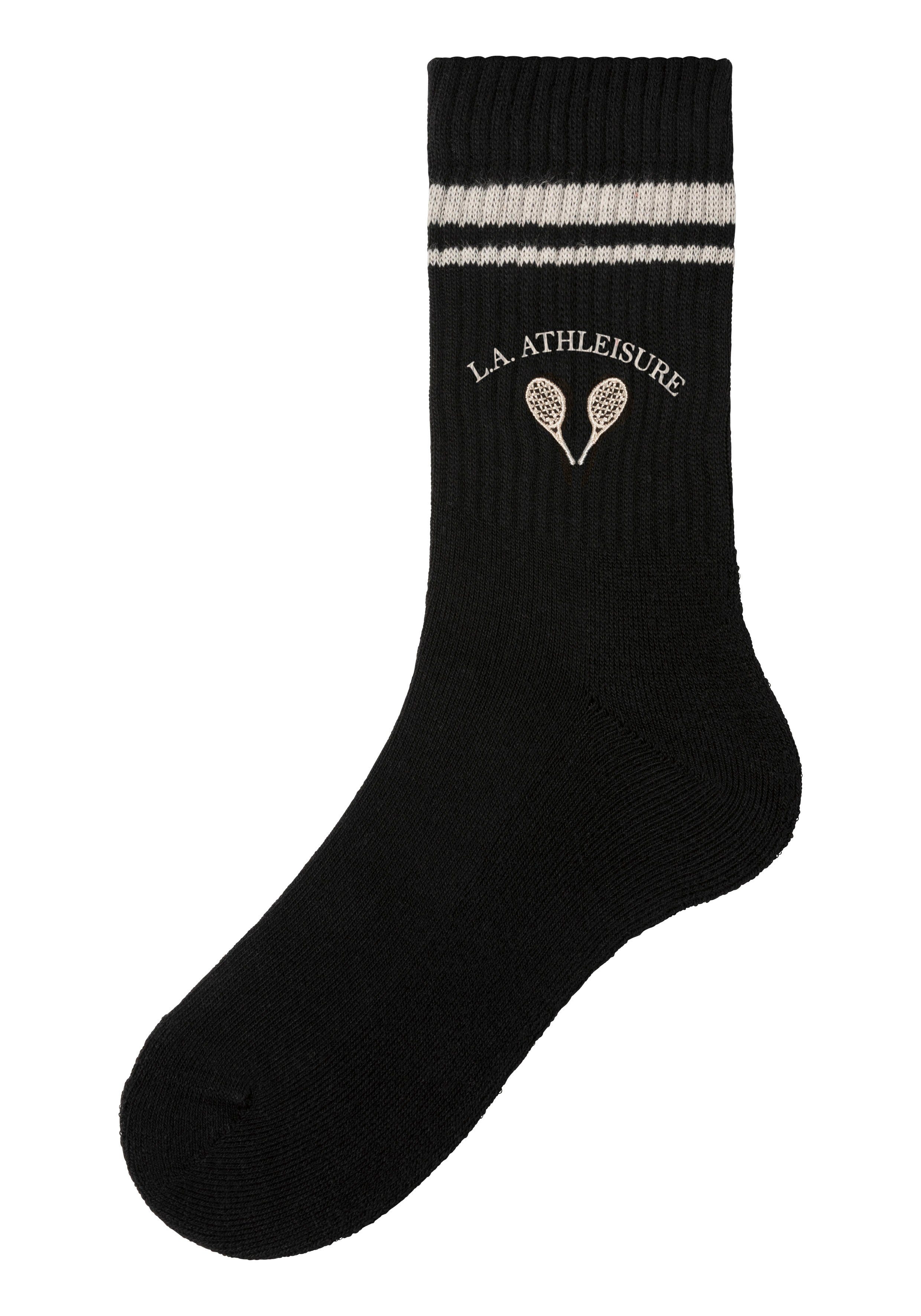 active by Lascana Tennissokken met klein borduursel (set, 3 paar)
