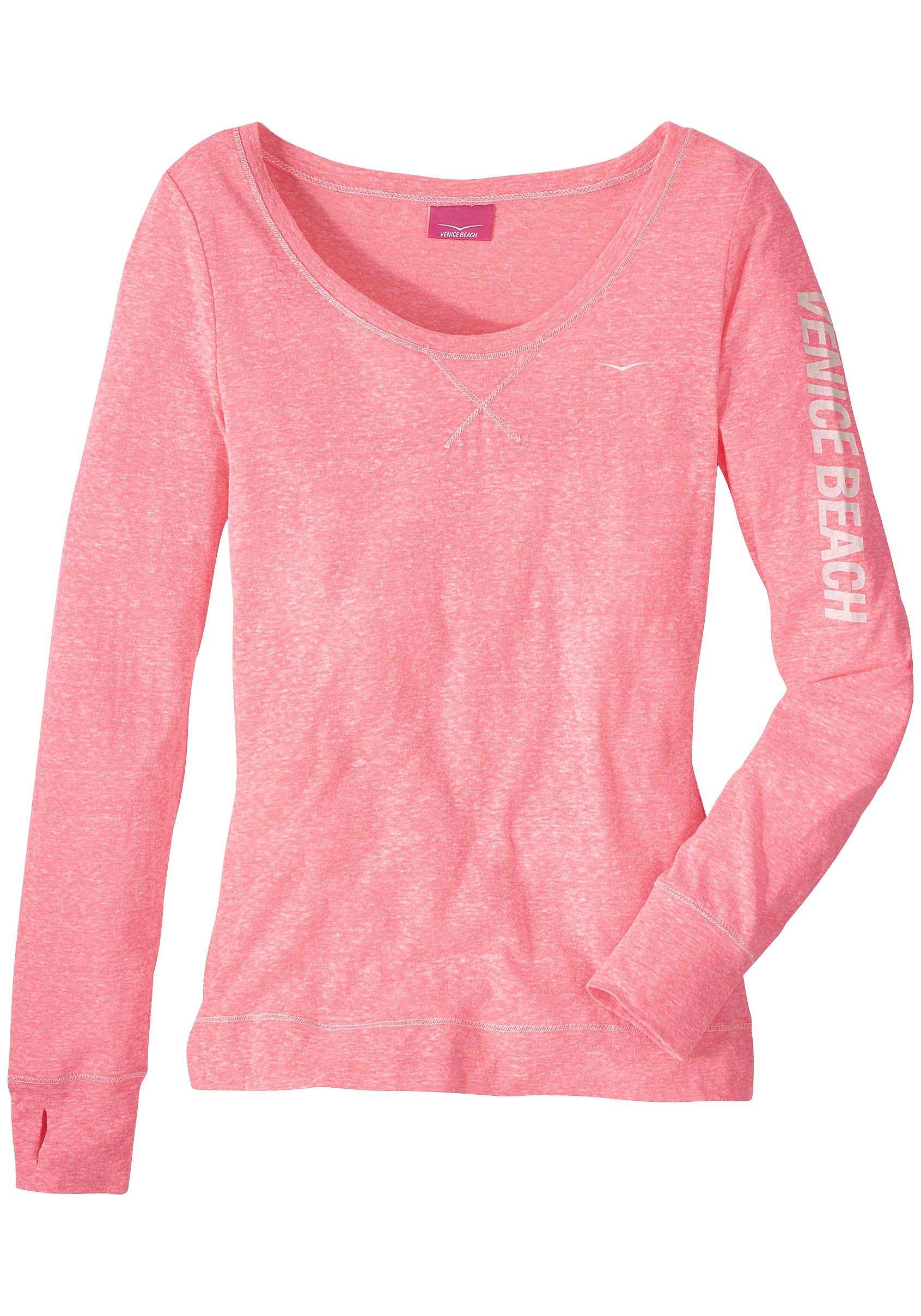 Venice Beach Shirt met lange mouwen met sportieve logoprint, sportief-casual