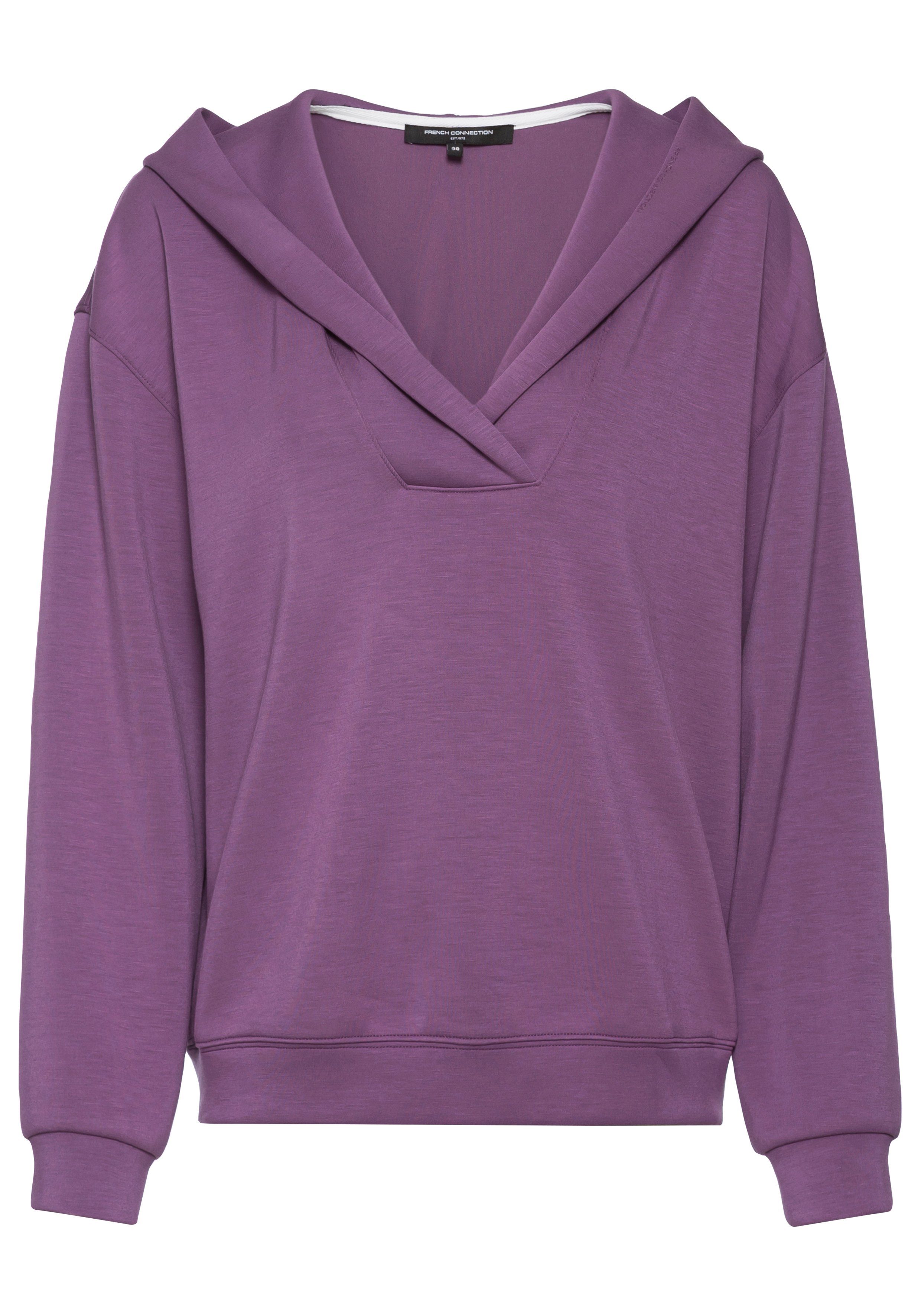French Connection Hoodie met v-hals en brede kraag, loungewear