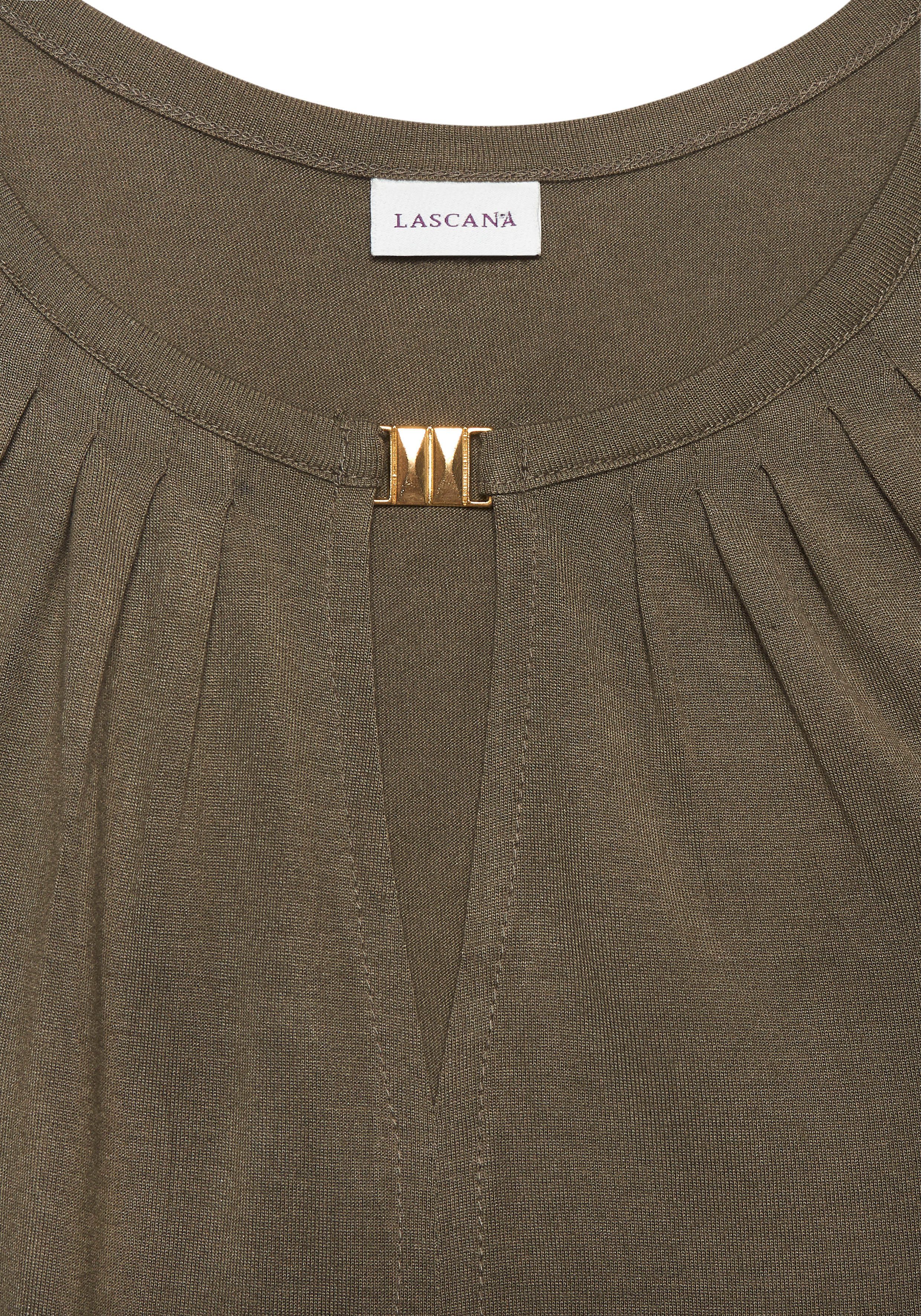 Lascana Tanktop met decoratief accessoire, casual blousetop, elegant