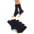 h.i.s sokken met multicolour gedessineerde kant (7 paar) zwart