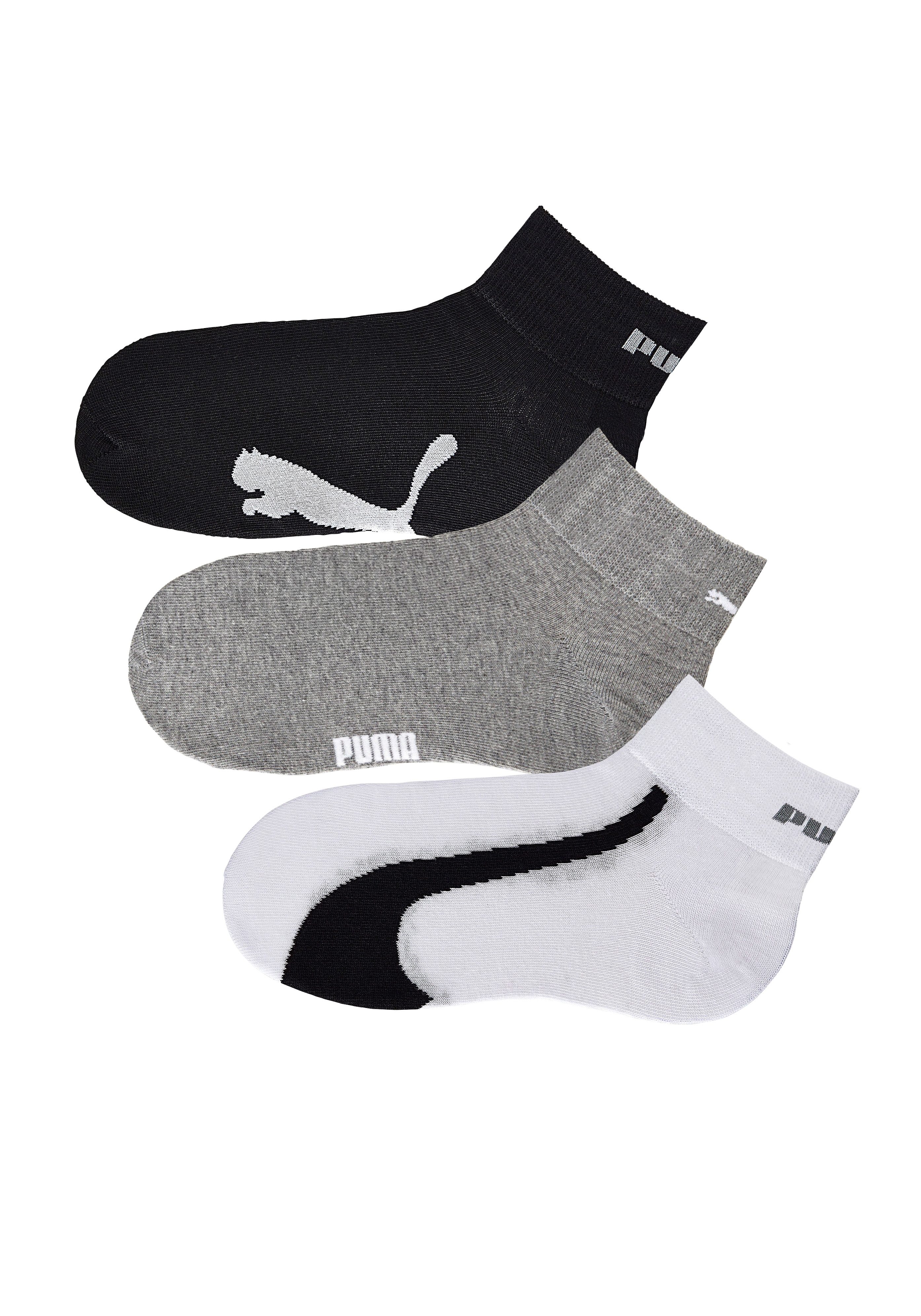 PUMA Korte sokken PUMA UNISEX LIFESTYLE QUARTER 3P (3 paar, 3 paar) heren maat 35-38 zwart