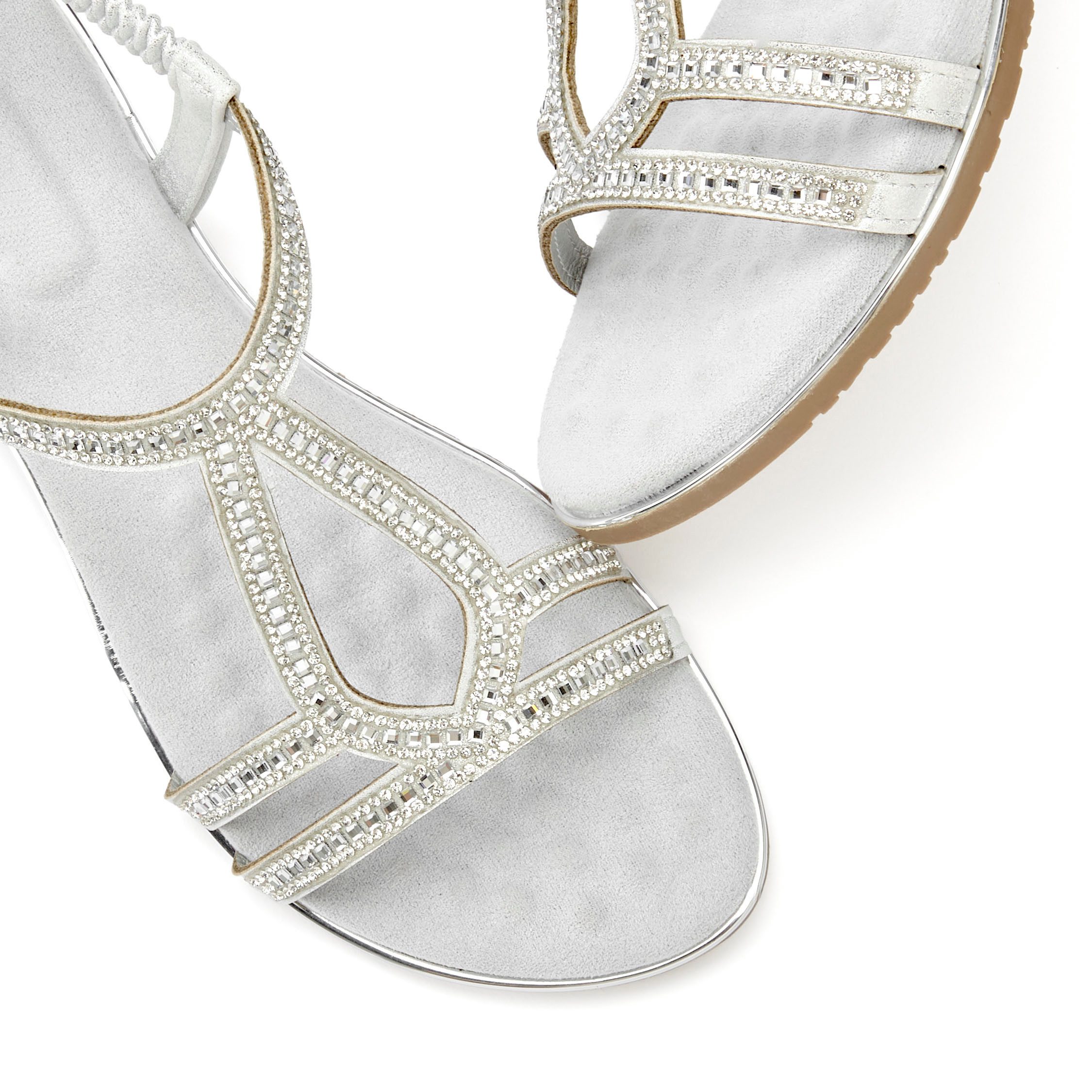 Vivance Sandalen Sandalet, Zomerschoen met glinsterende versieringen en elastische bandjes
