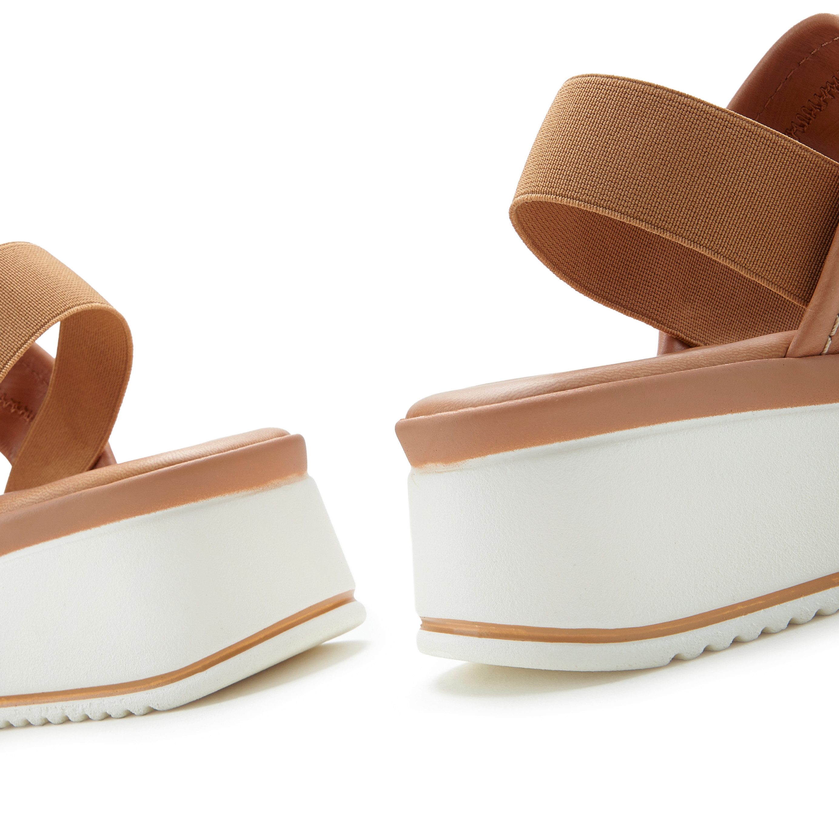 Lascana Plateausandaaltjes Zomerschuh, sandalen, bandjesandalen, open schoen, Sandalette van leer met modieus comfortabele plateausole