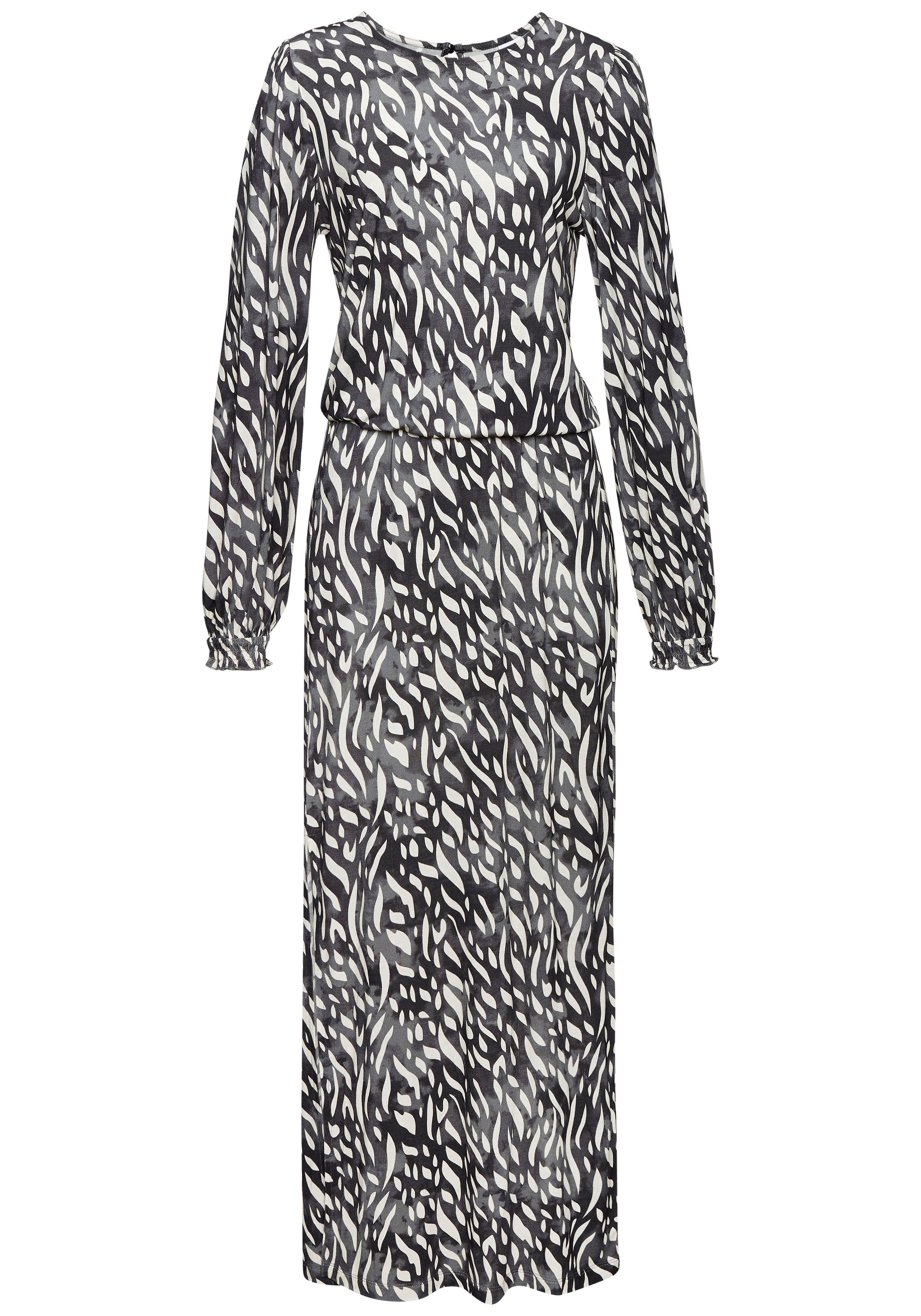 Lascana Maxi-jurk met zijsplit, jerseyjurk in alloverprint