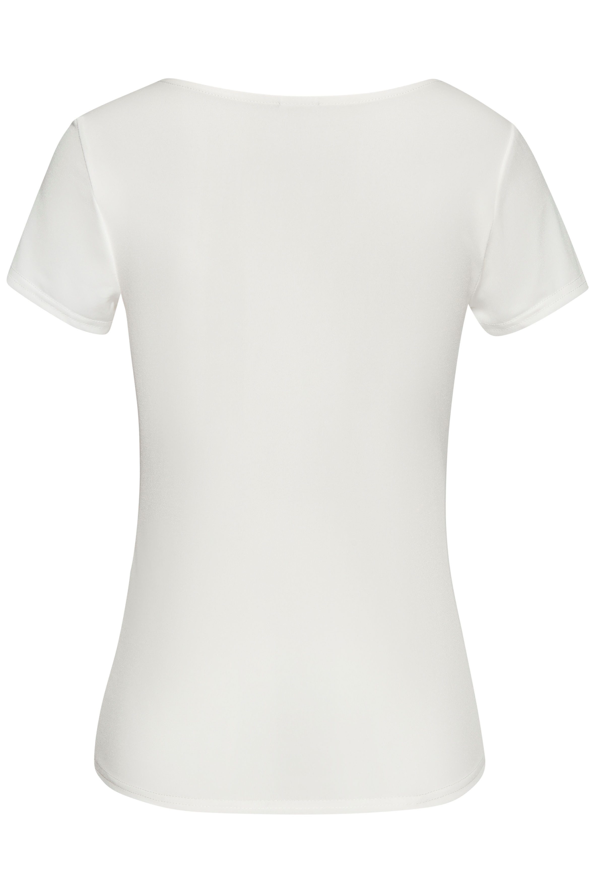 Lascana T-shirt van kreukvrij materiaal, elegant kortarmshirt, dubbelzijdig