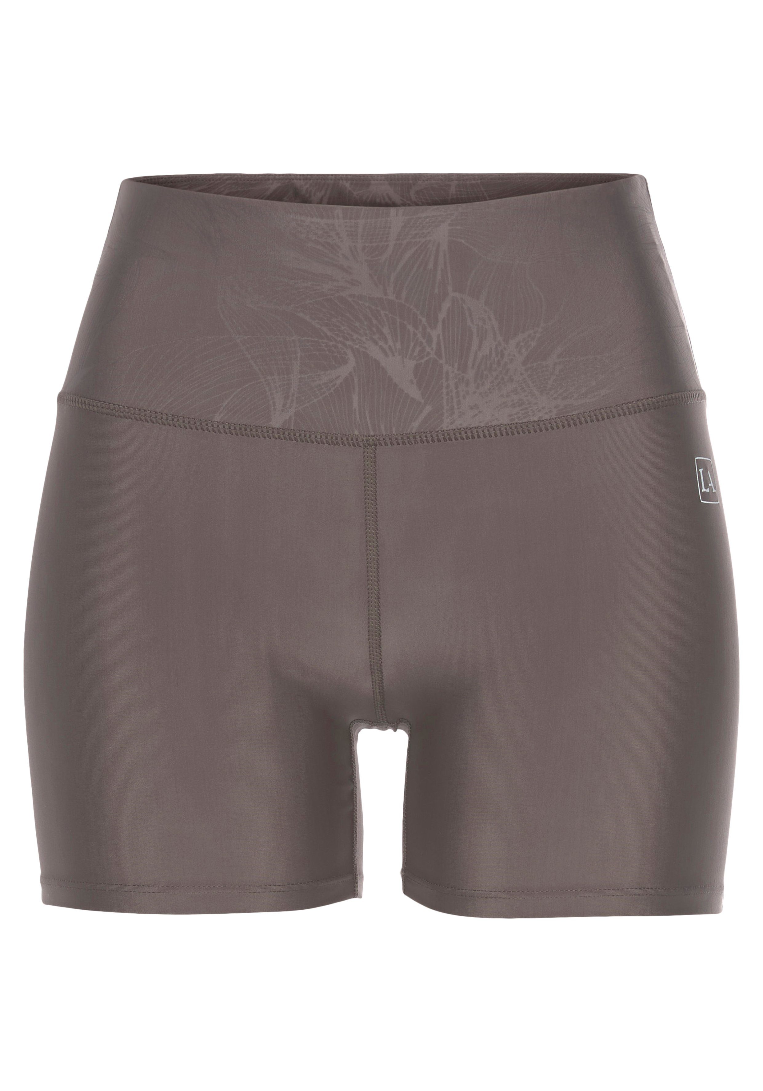 active by Lascana Functionele short met gedessineerde band sport broeken maat XL (48/50) bruin