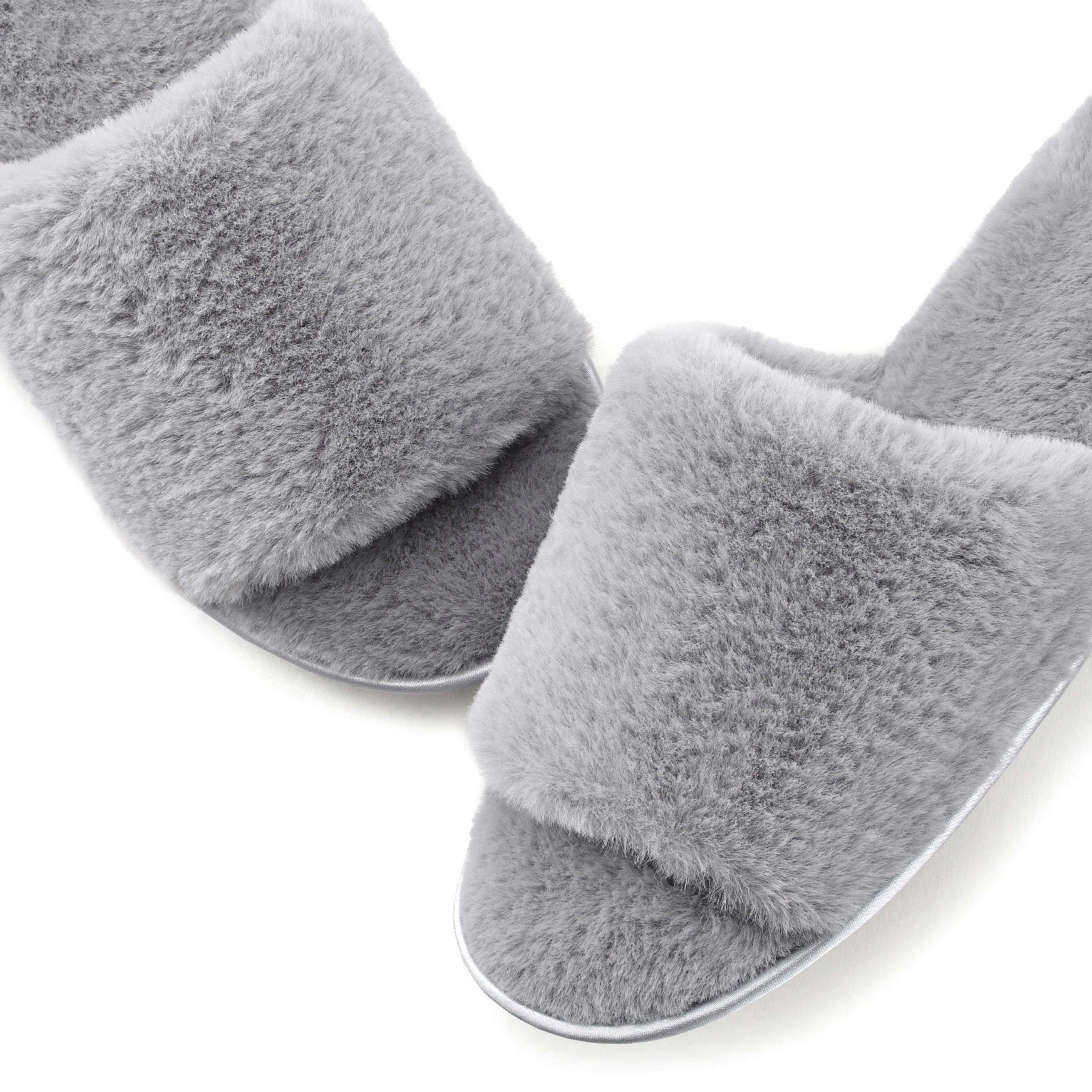 Vivance Slippers Pantoffel, slipper, pantoffel, met knuffelig, warm faux-bont vegan
