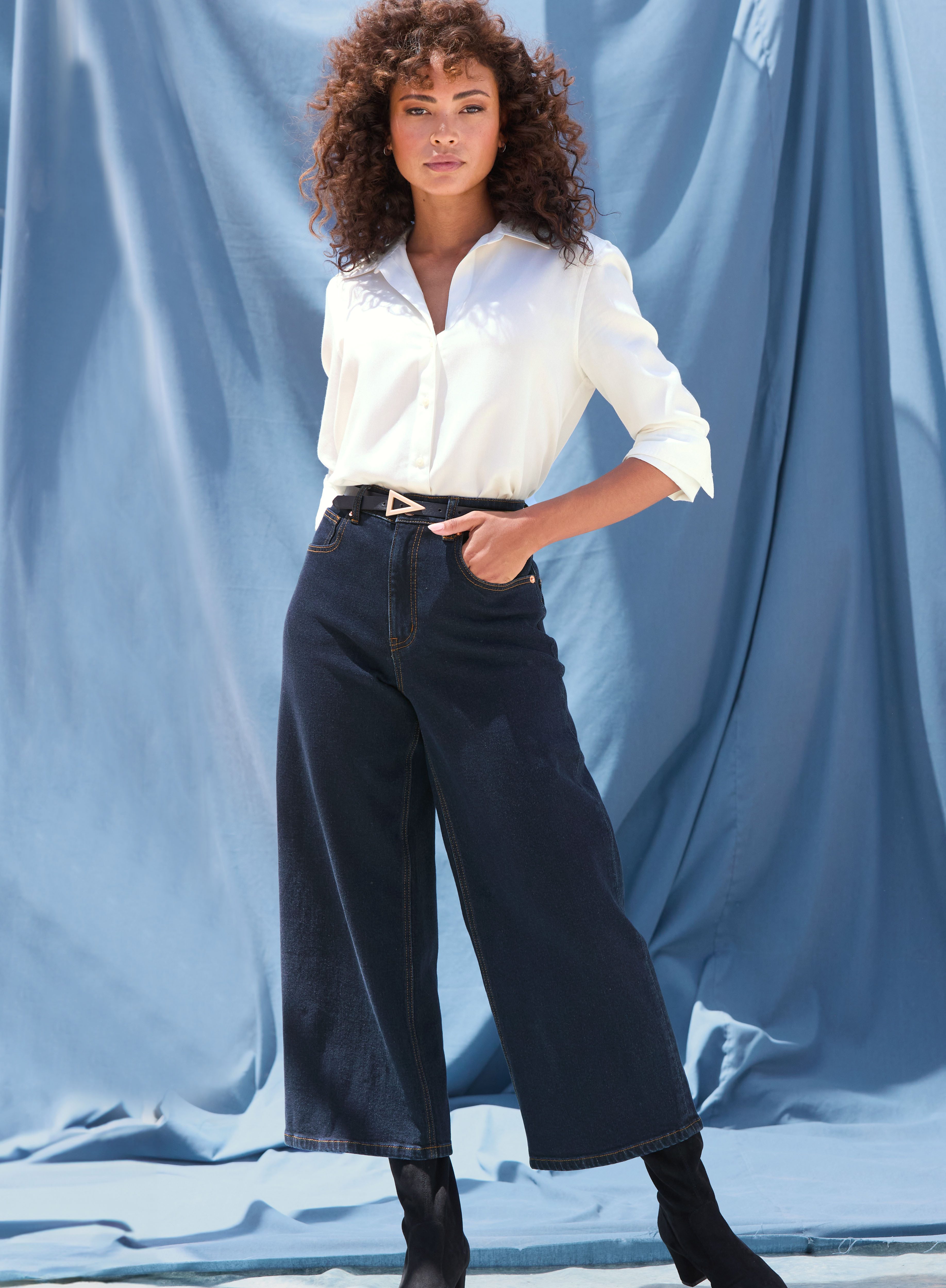 Lascana 7/8 jeans van katoen-denim, straight-leg