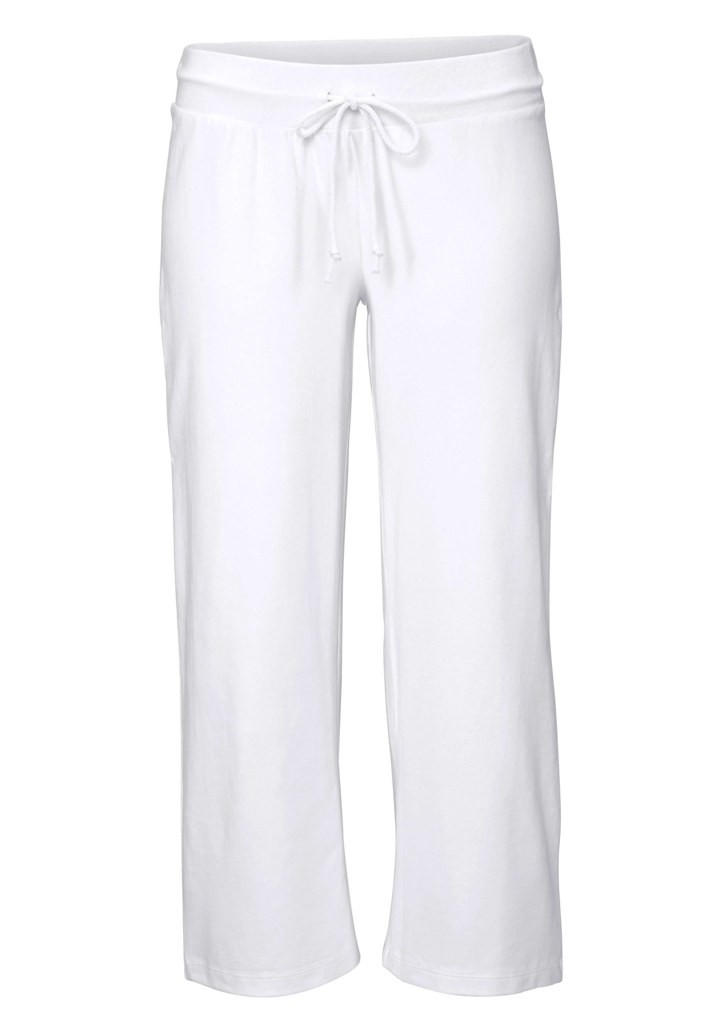 Beachtime 7/8-strandbroek van zachte jersey, wide leg, joggingbroek, loungebroek nieuw maat 32/34 wit
