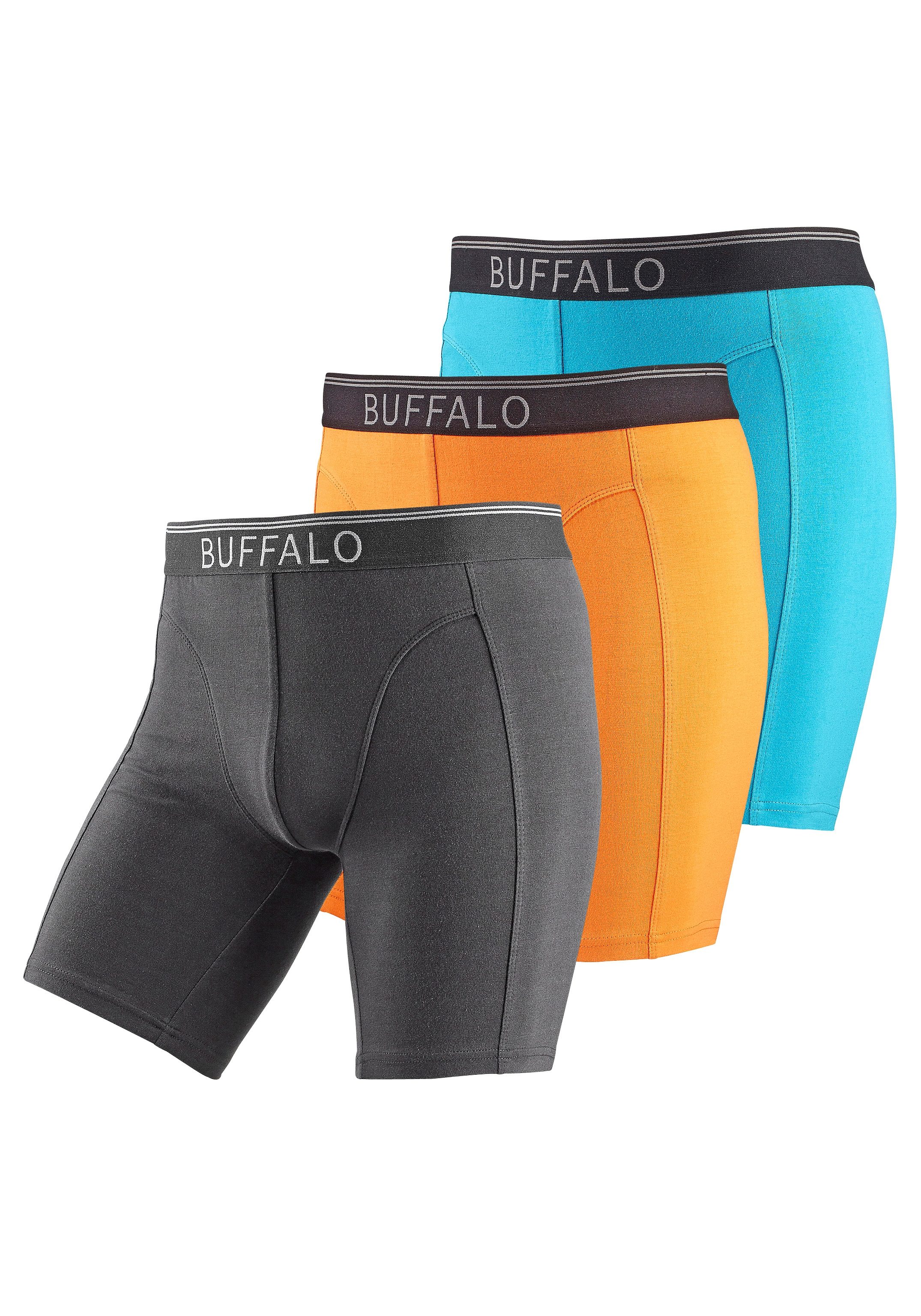 Buffalo Boxershort voor heren in een lang model ook ideaal voor sport en trekking (set, 3 stuks)