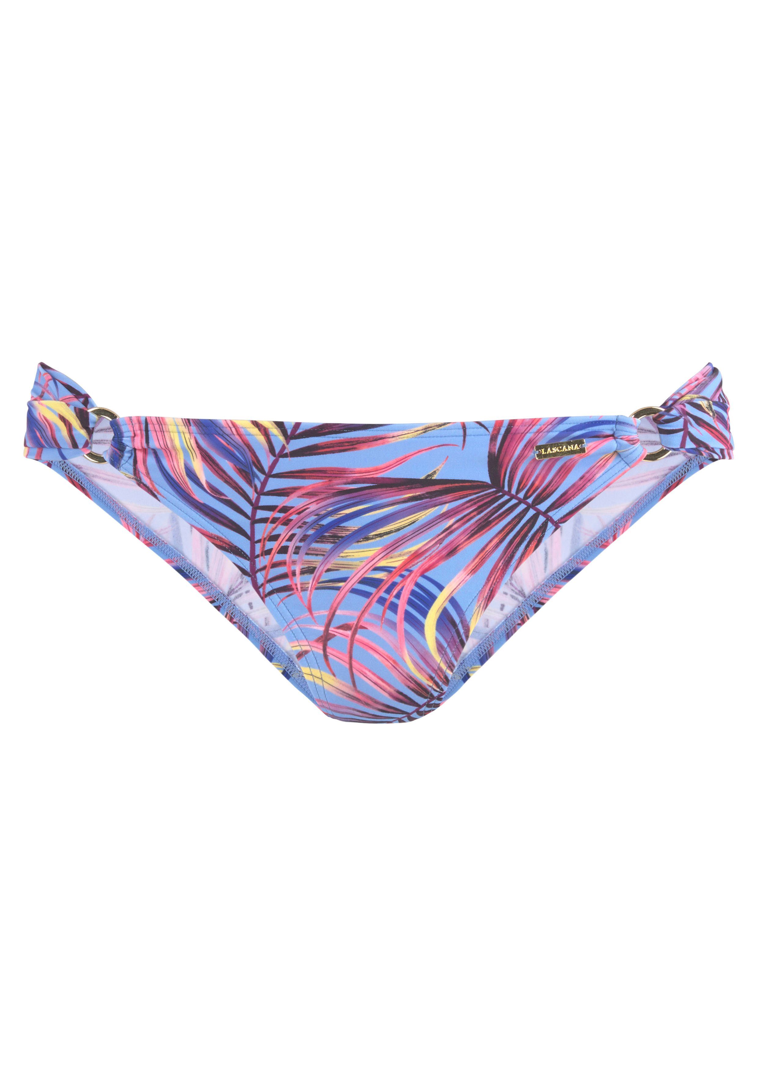 Lascana Bikinibroekje Breese met goudkleurige sierringen bikini broekjes maat 38 blauw