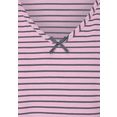 h.i.s nachthemd in leuke streep-look met gekrulde randen roze