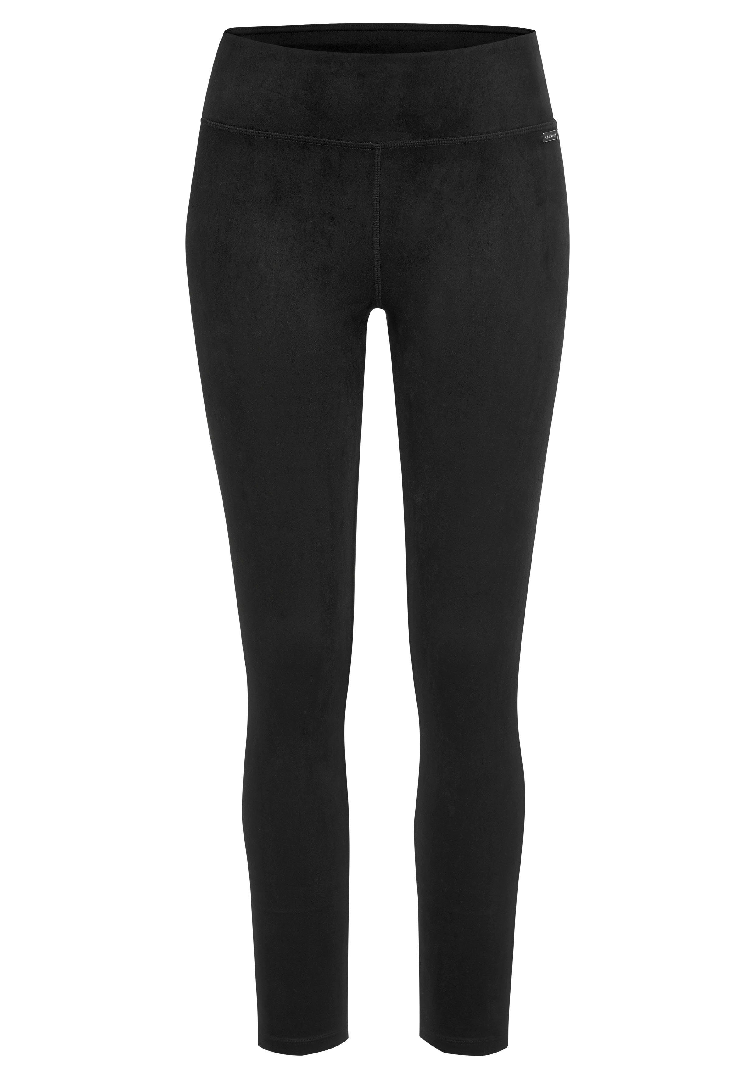 Lascana Legging in suèdeleer-look lounge broeken maat 36/38 zwart