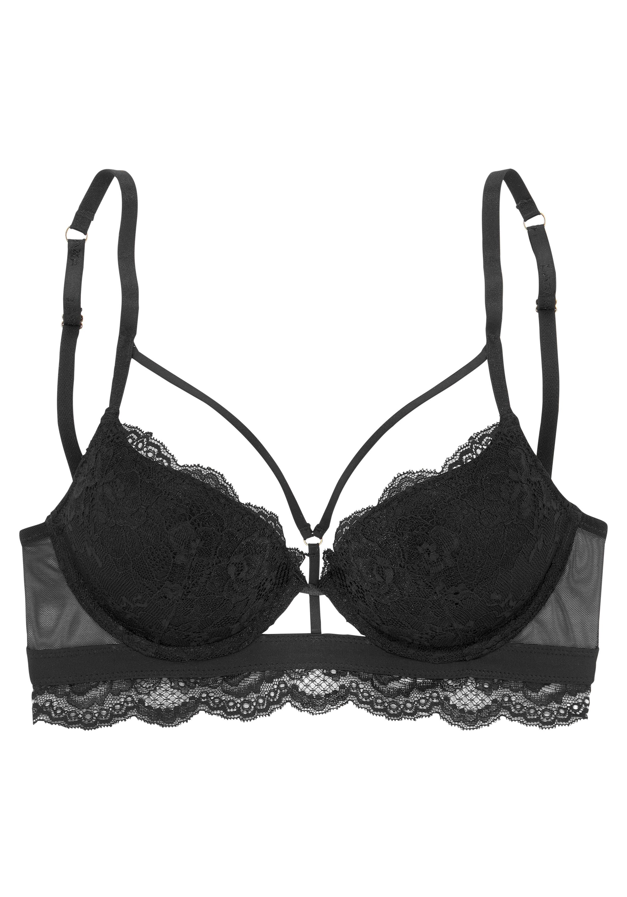 Lascana Push-up-bh Gulietta met fijn kant en verleidelijke bandjes, sexy lingerie