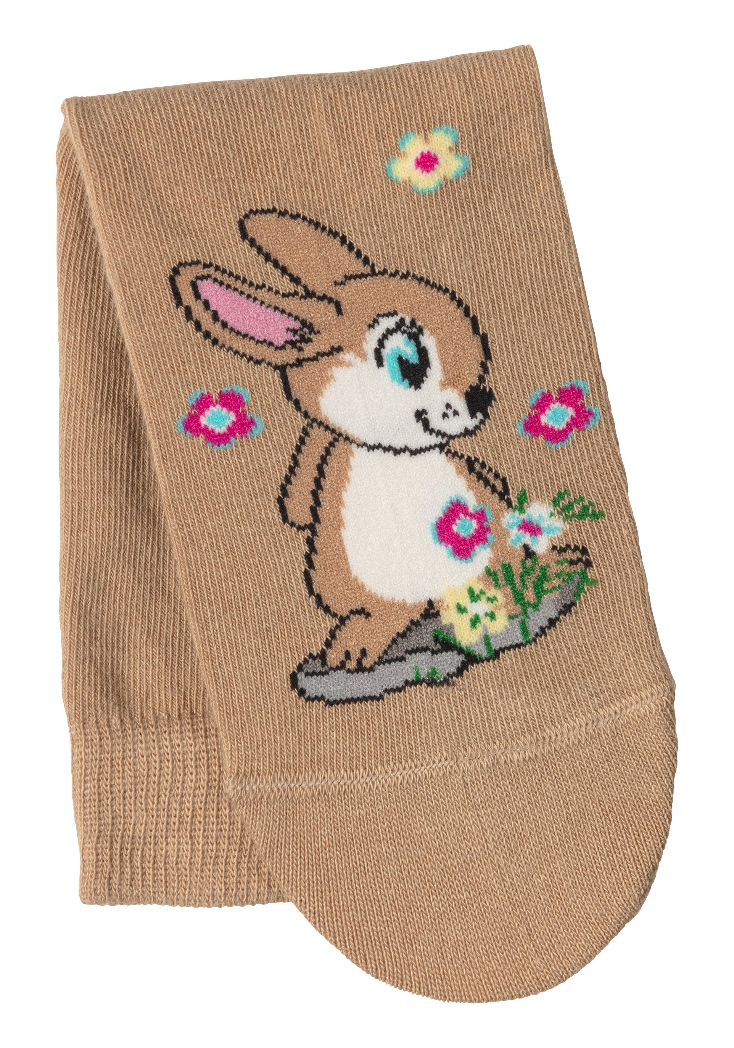 H.I.S Basic sokken met konijnenmotieven (set, 5 paar)