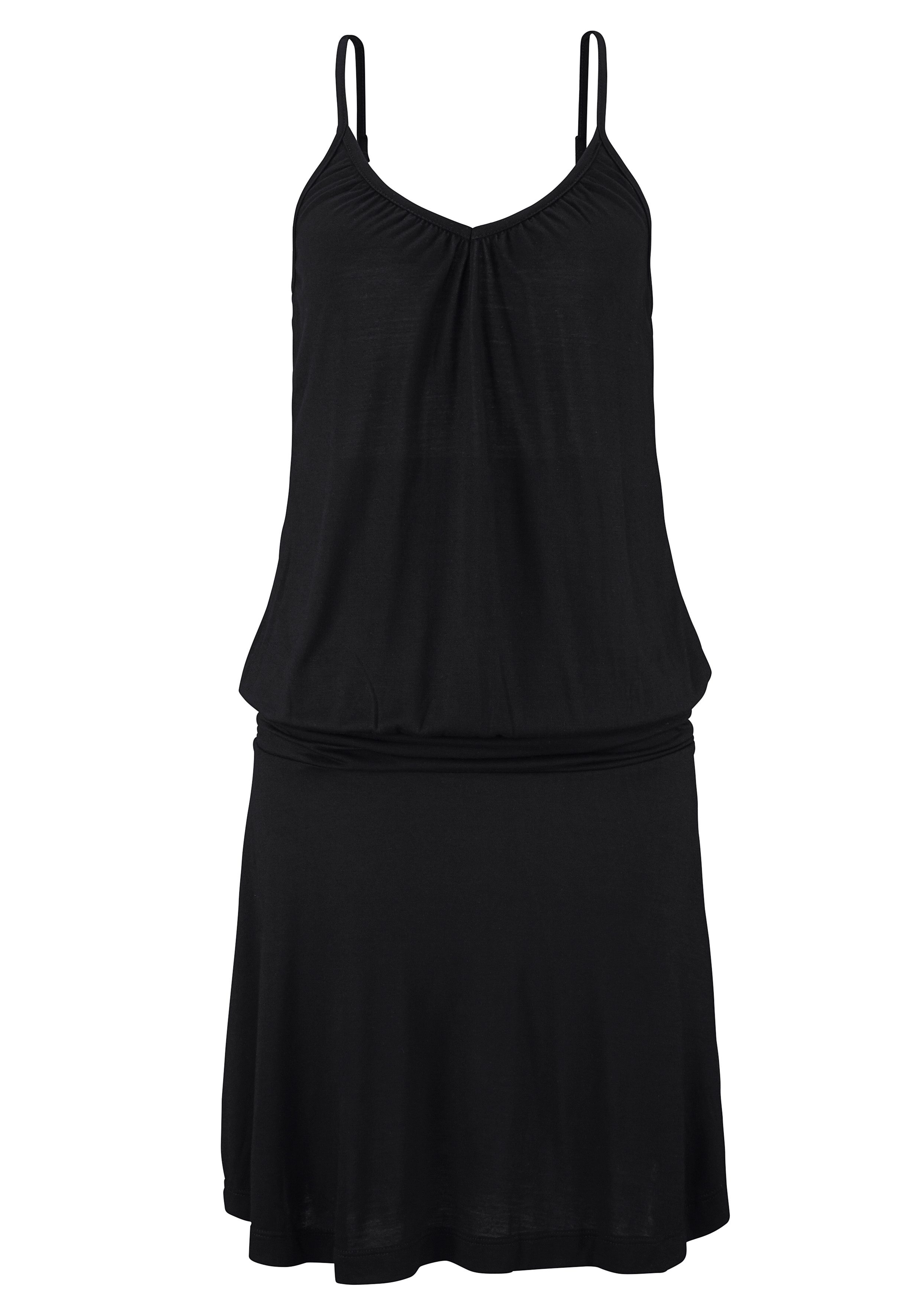 Beachtime Strandjurk van viscose-jersey met verstelbare bandjes, korte zomerjurk