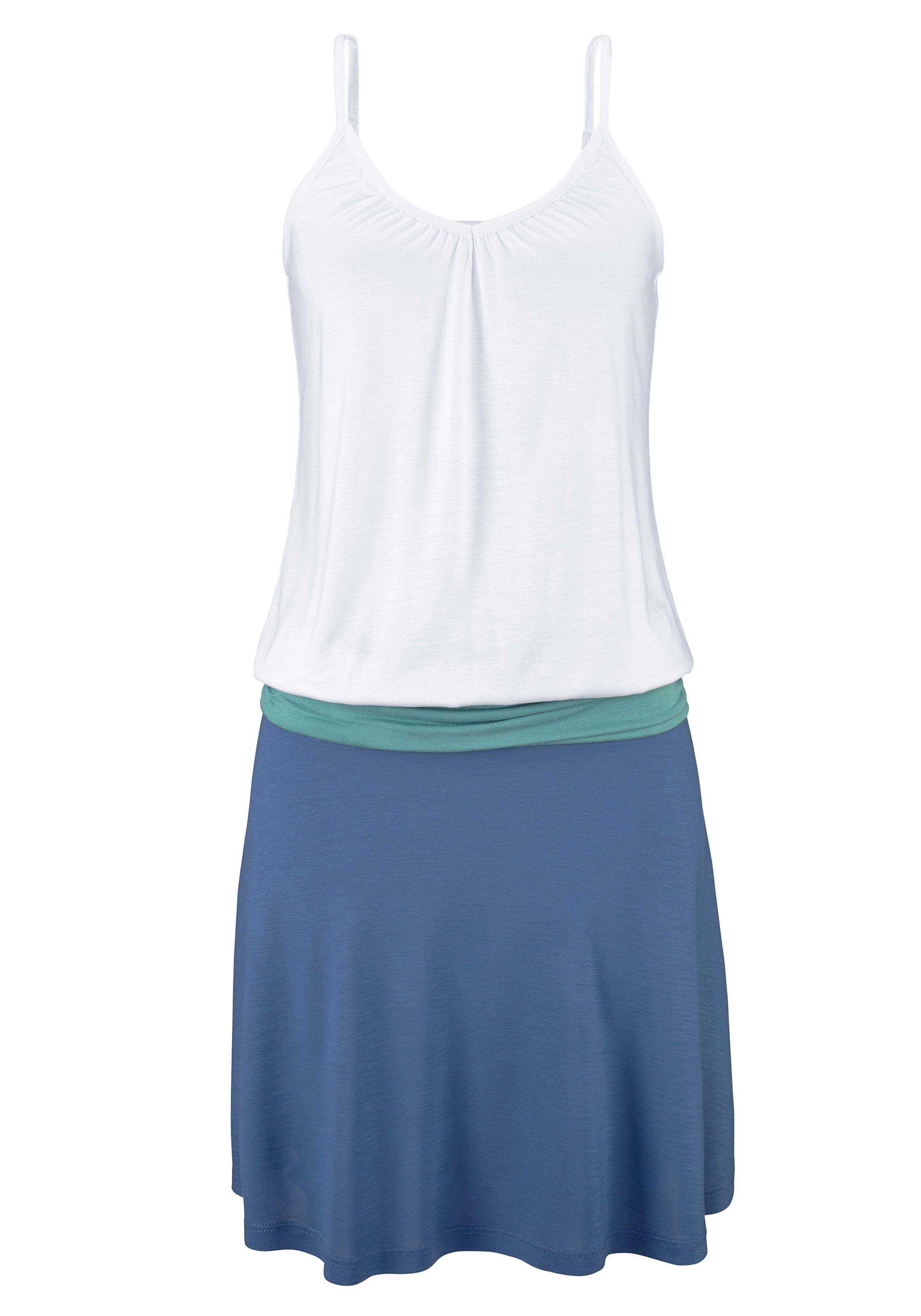Beachtime Strandjurk van viscose-jersey met verstelbare bandjes, korte zomerjurk