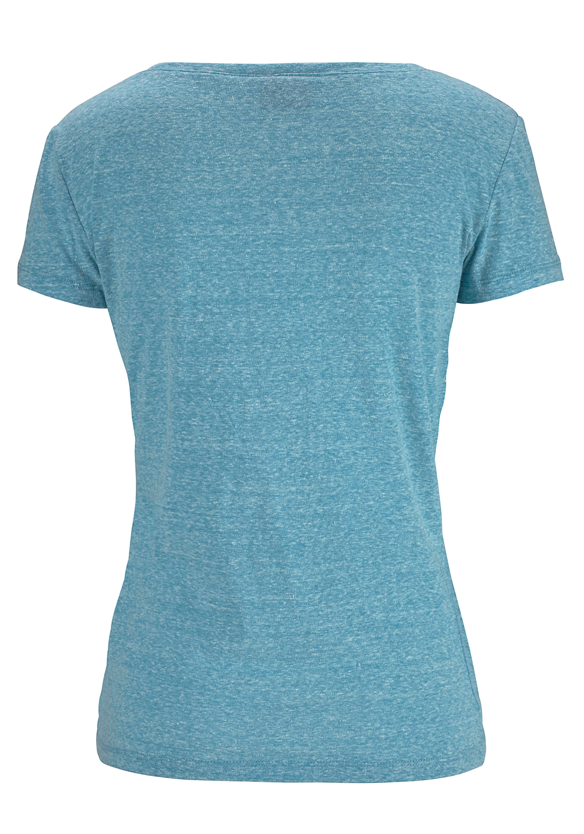 Venice Beach Strandshirt met logoprint van gemêleerde stof, vintage look, sportief-casual