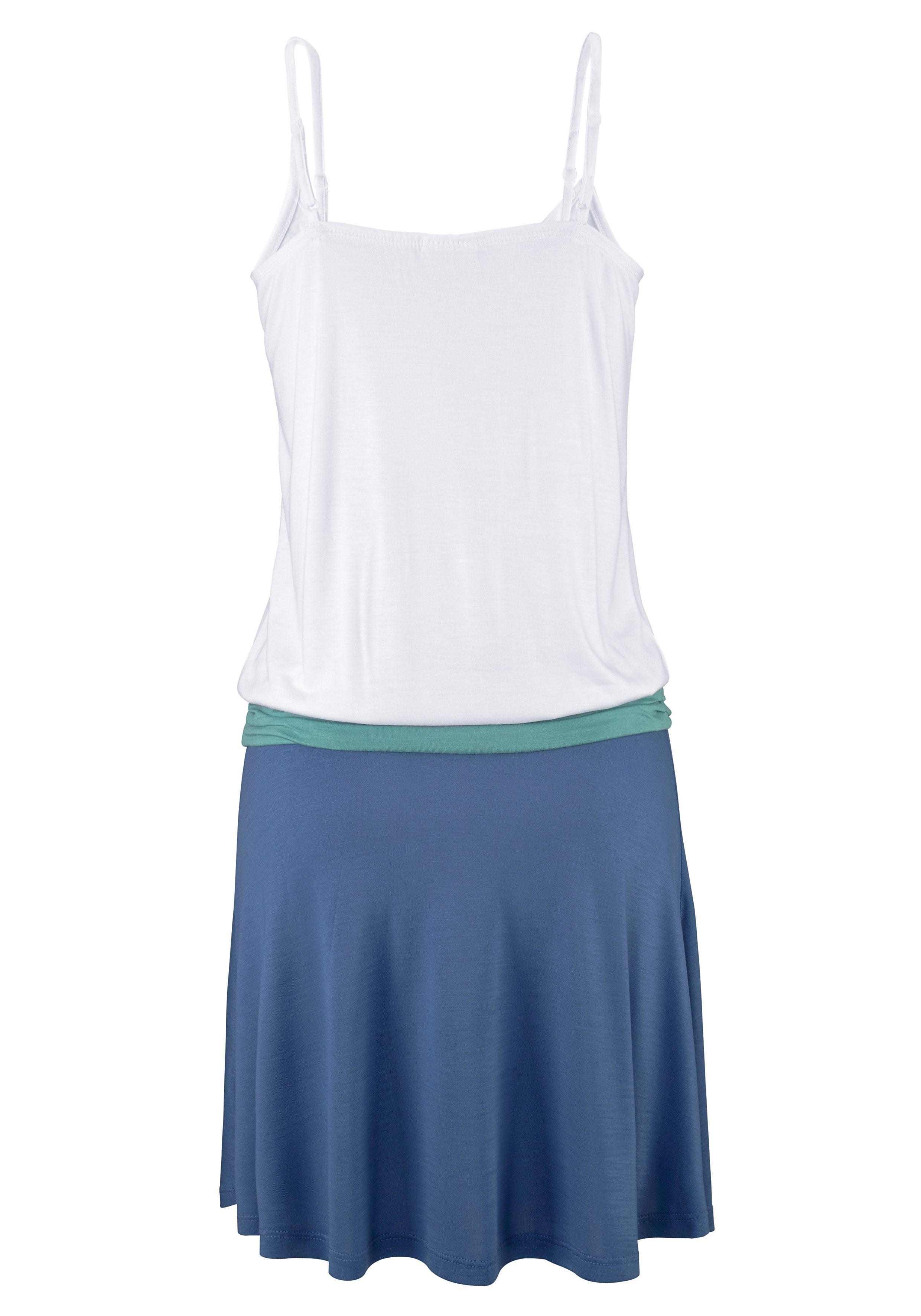 Beachtime Strandjurk van viscose-jersey met verstelbare bandjes, korte zomerjurk