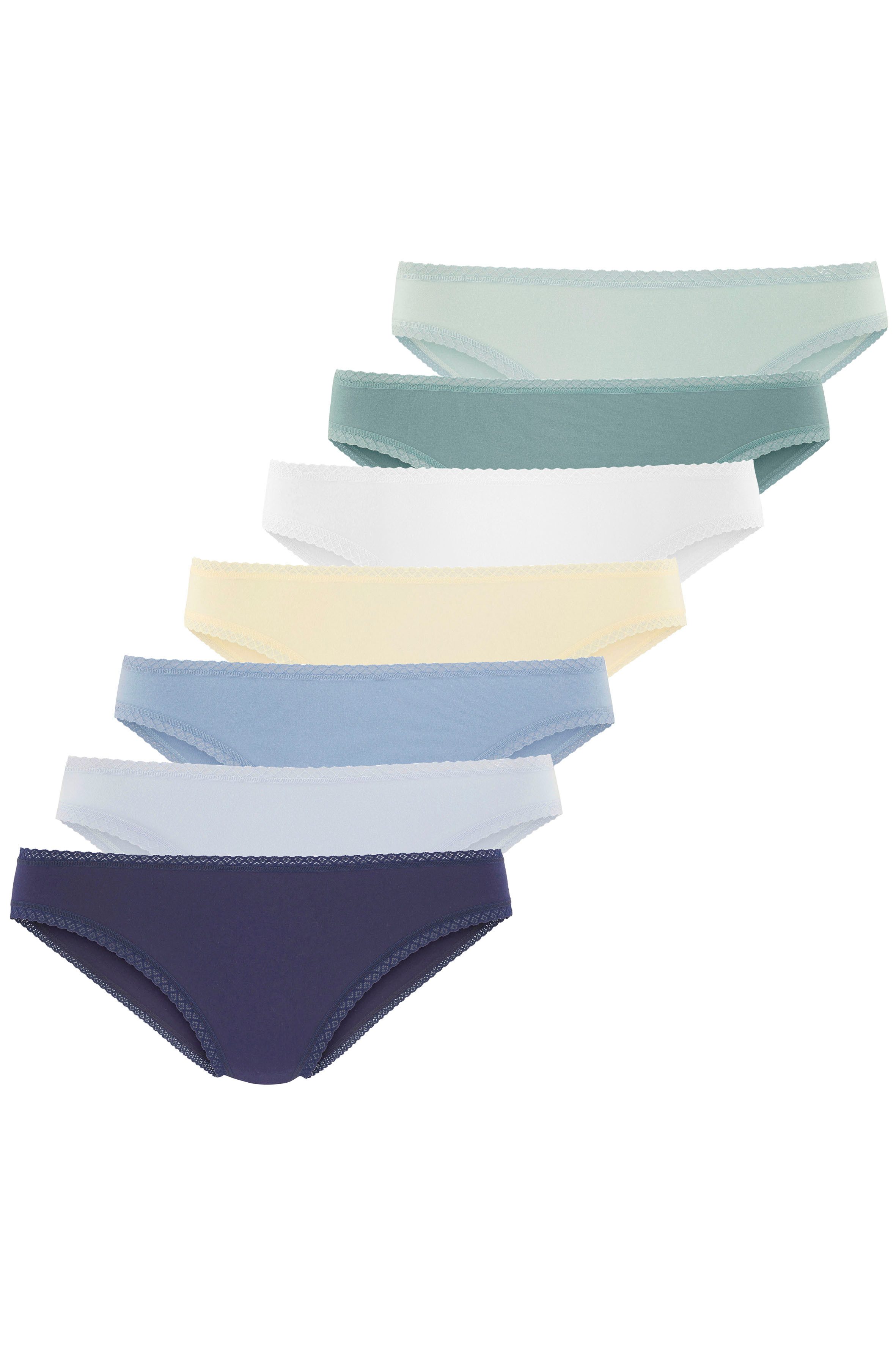 Vivance Brazilian slip met fijne kantafwerking en van zachte katoenkwaliteit (7 stuks in set)