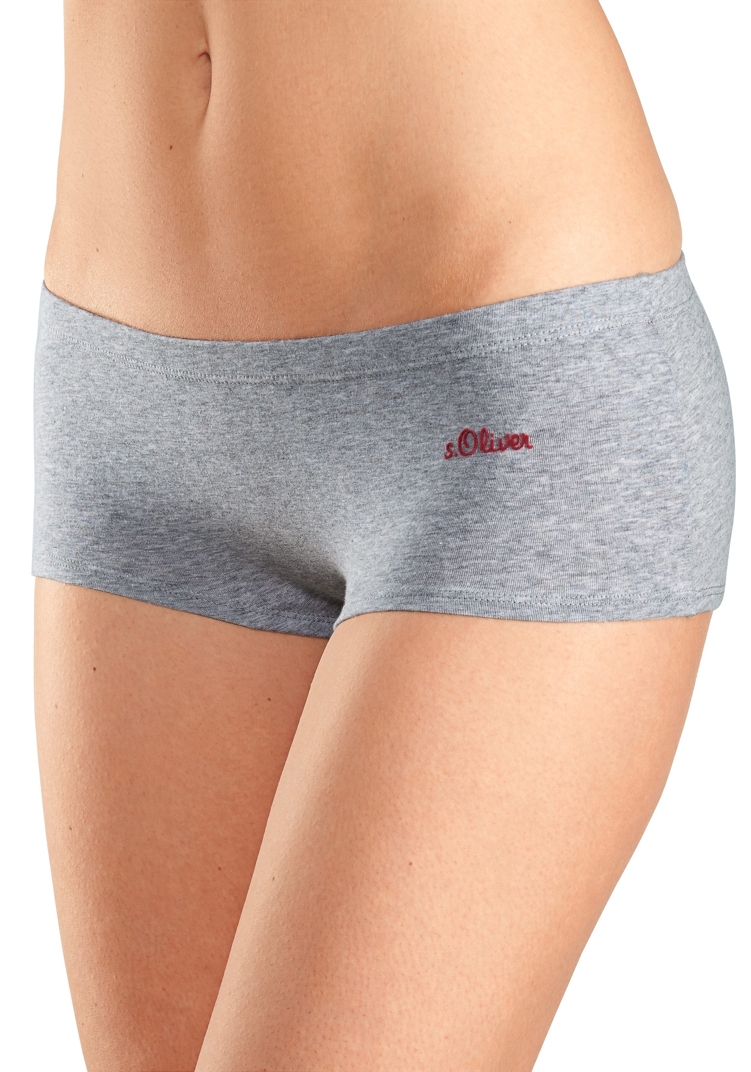 s.Oliver RED LABEL Beachwear Hipster elastische katoenkwaliteit (3 stuks) hipsters maat 40/42 (L) grijs