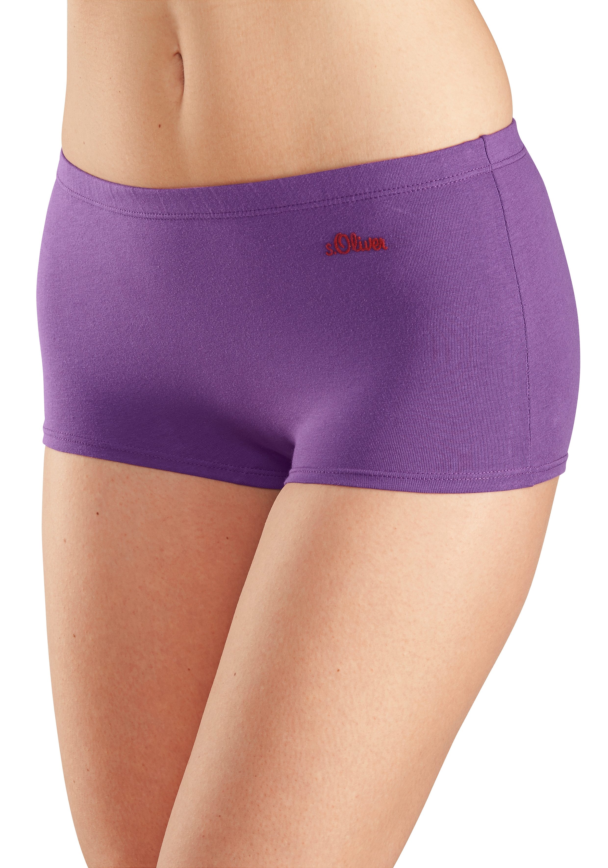 s.Oliver RED LABEL Beachwear Hipster elastische katoenkwaliteit (3 stuks) hipsters maat 32/34 (S) rood