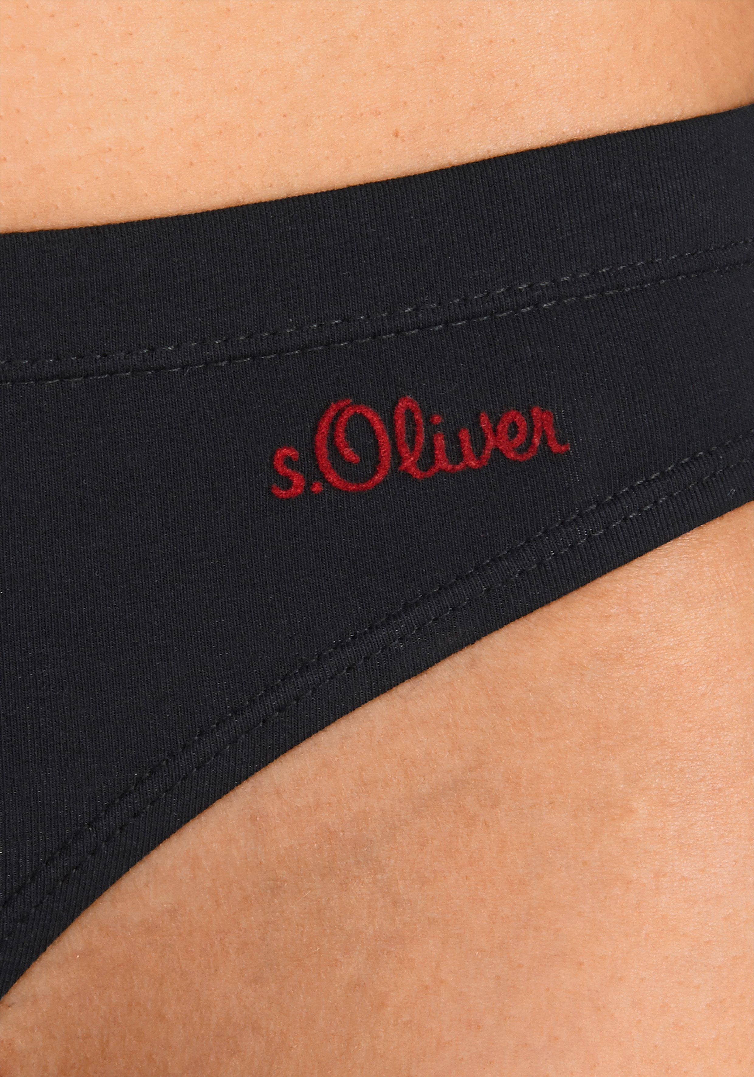 s.Oliver RED LABEL Beachwear Bikinibroekje elastische katoenkwaliteit (3 stuks)