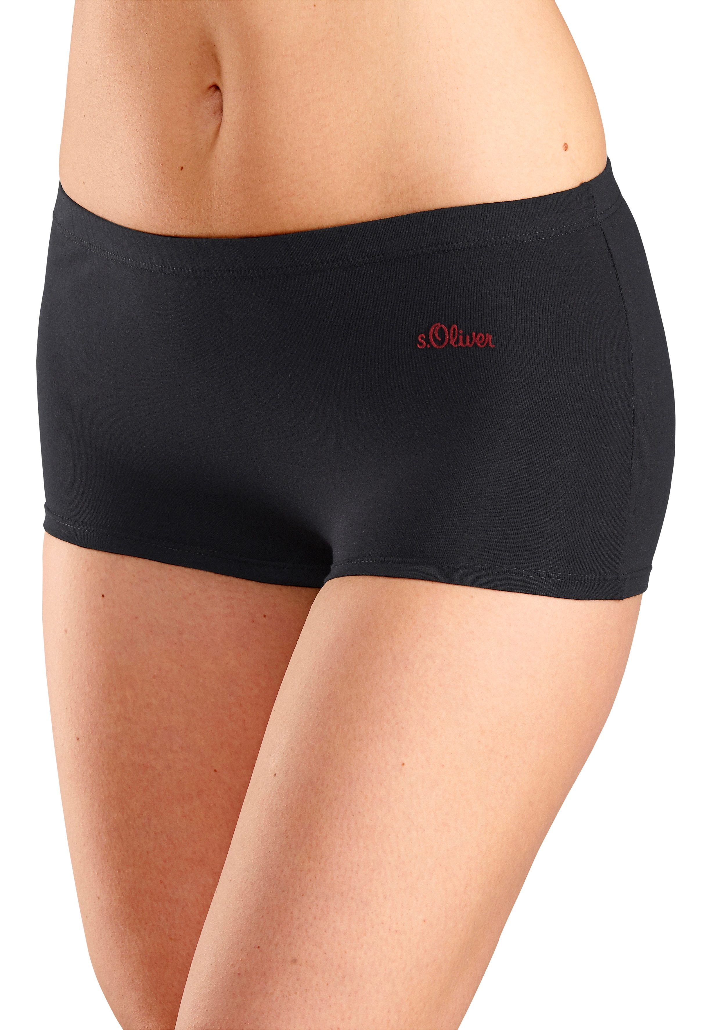 s.Oliver RED LABEL Beachwear Hipster elastische katoenkwaliteit (3 stuks) hipsters maat 52/54 (XXXL) zwart