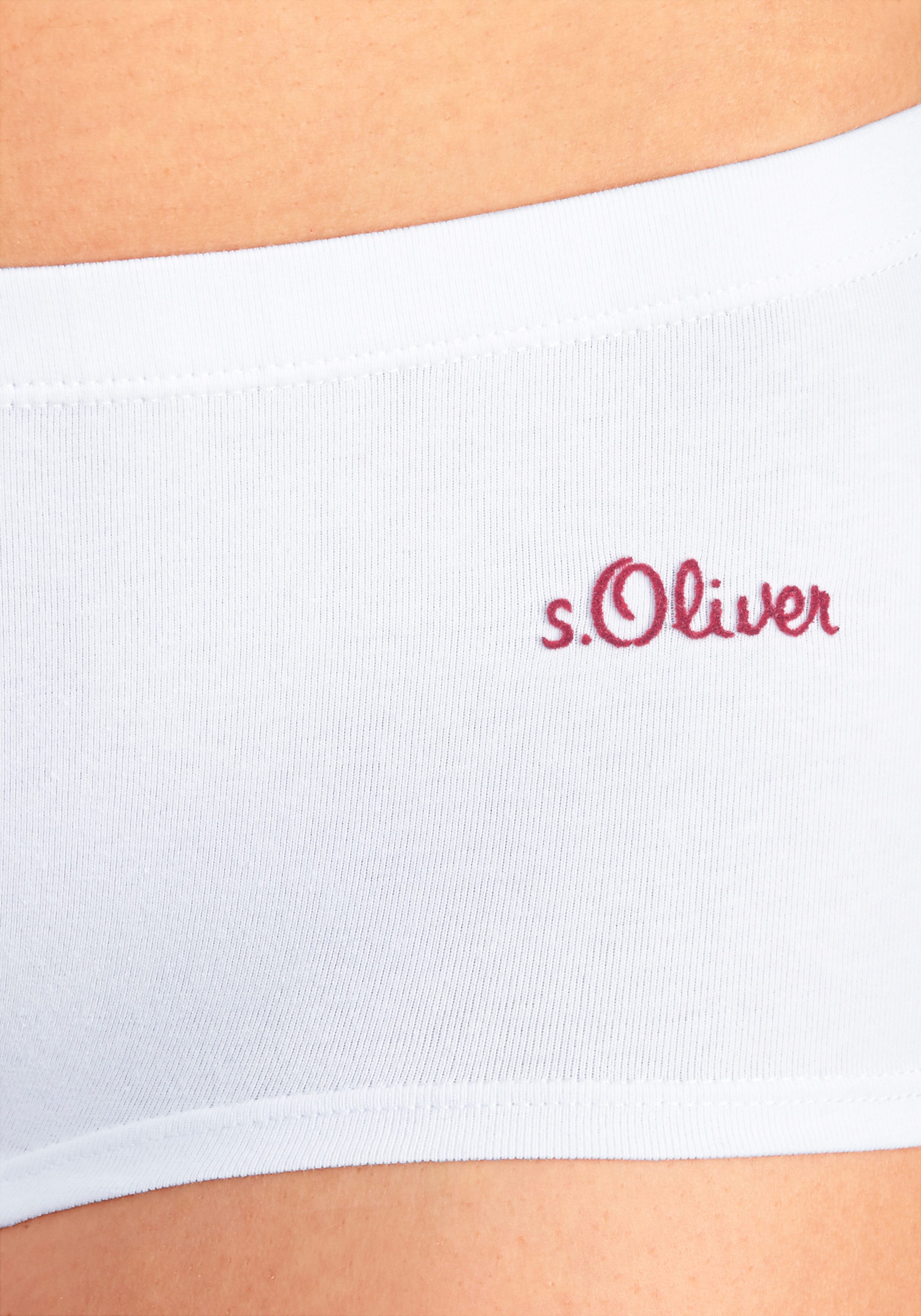 s.Oliver RED LABEL Beachwear Hipster elastische katoenkwaliteit (3 stuks)