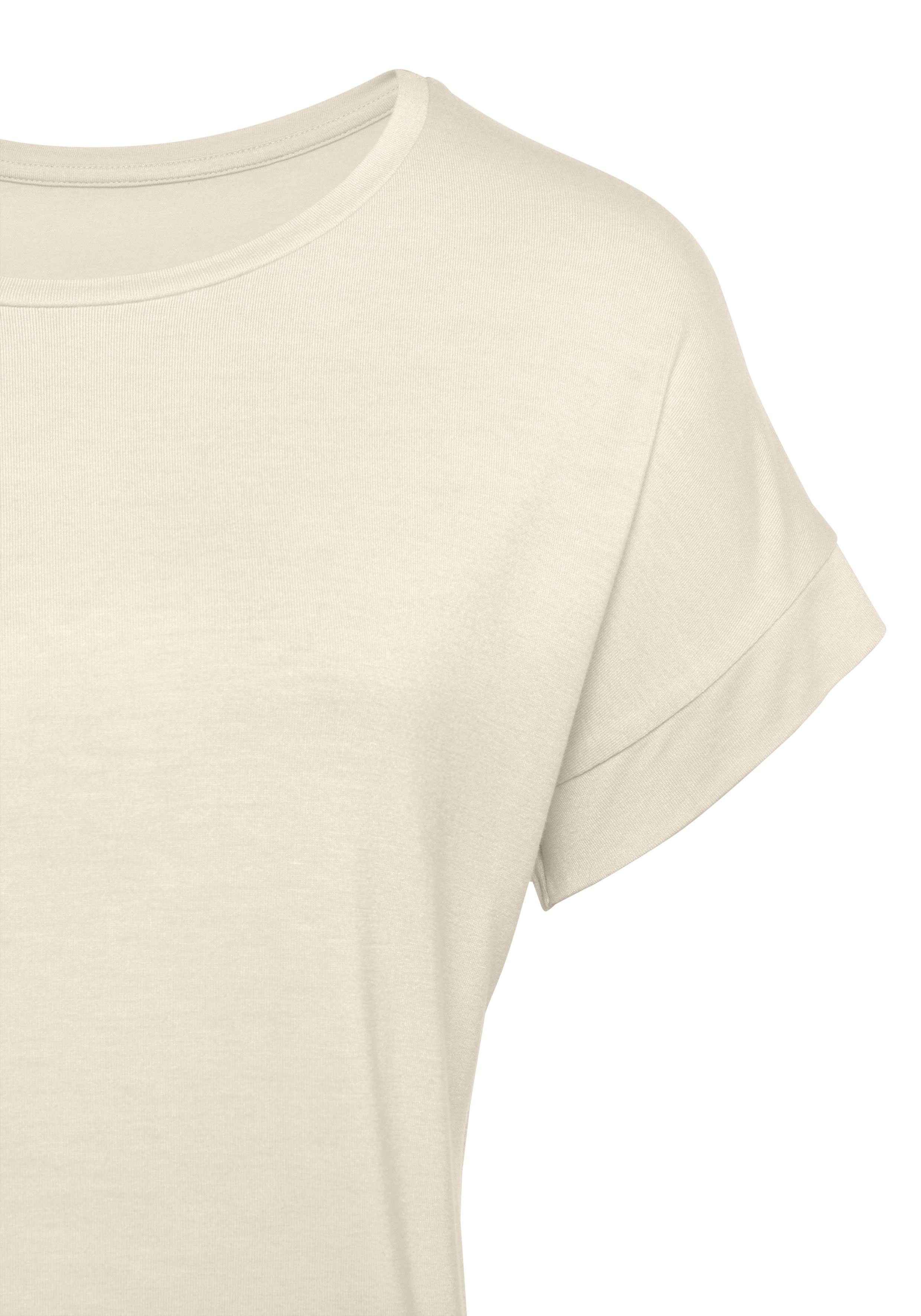 Vivance Shirt met korte mouwen Met elastiek in de band van zachte viscose-stretch