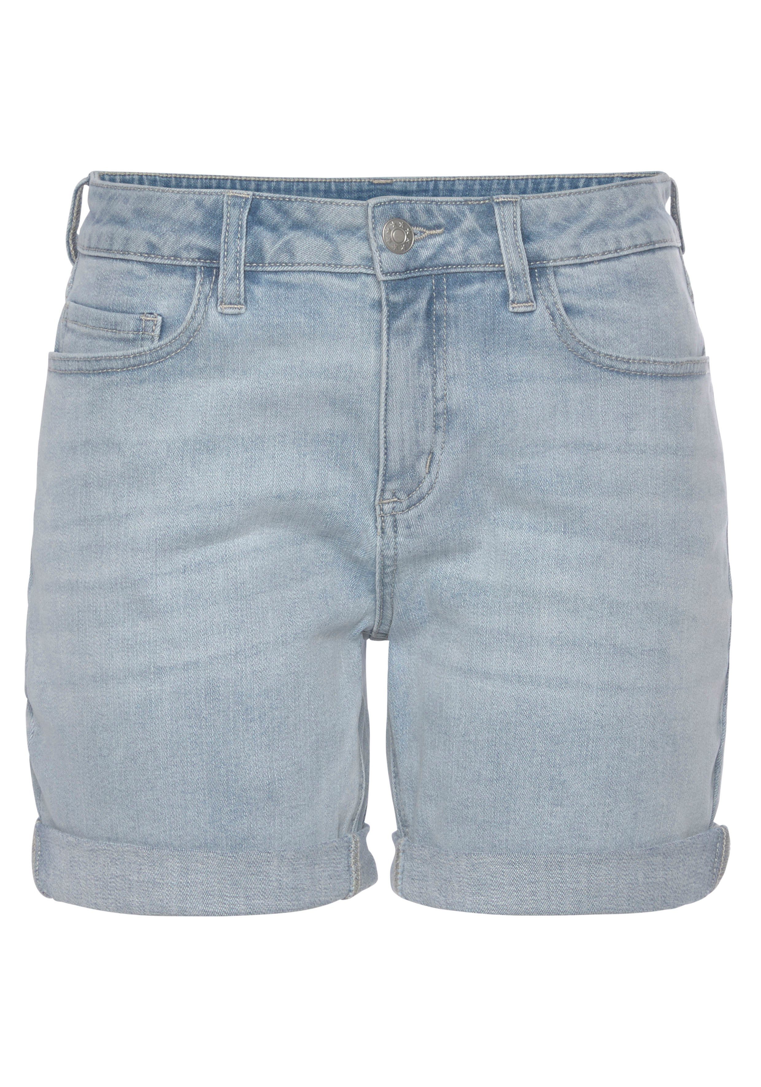 Vivance Jeansshort met subtiele wassing, bermuda’s om op te rollen, korte broek met stretch