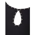 lascana shirt met korte mouwen met aantrekkelijke hals zwart