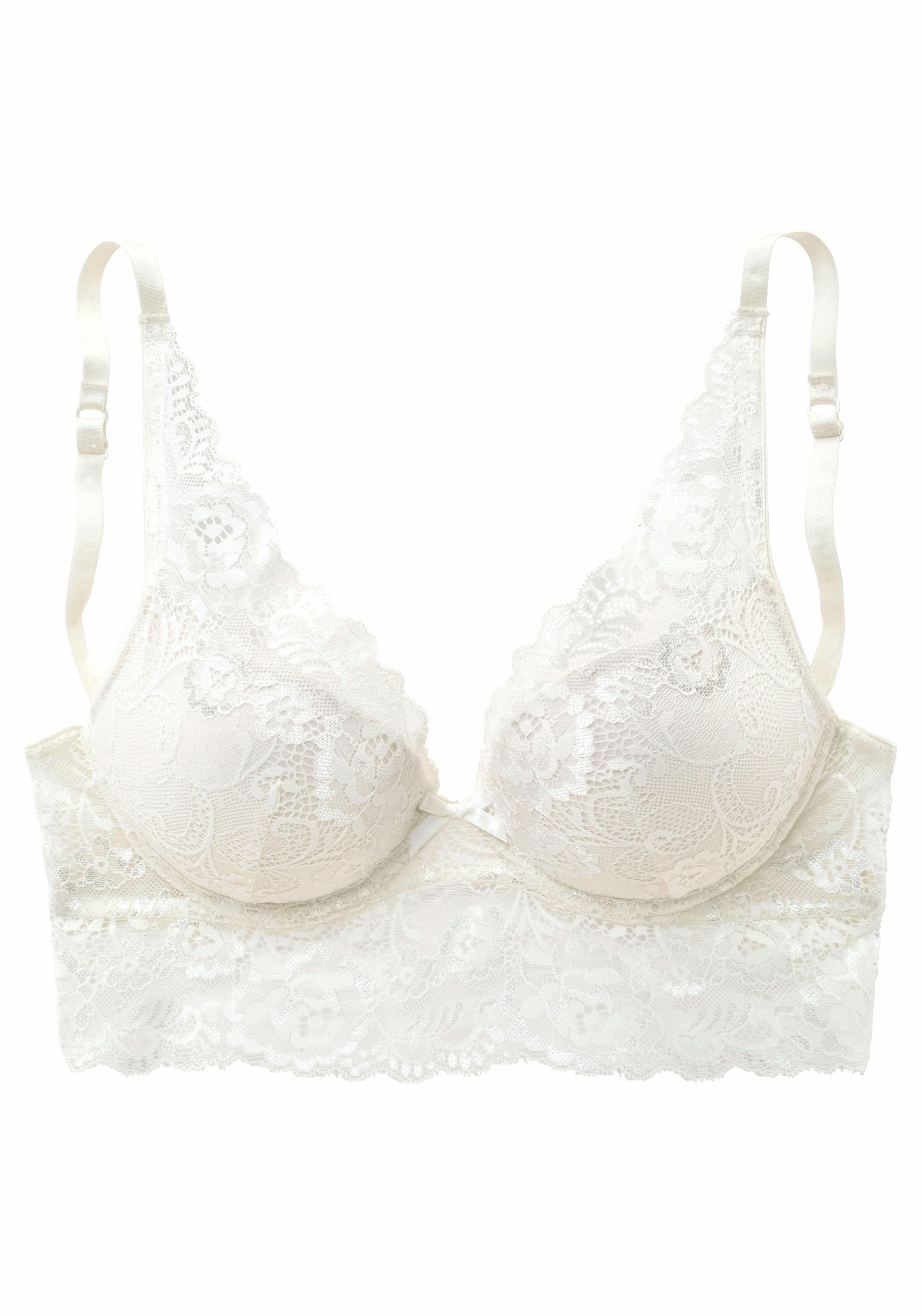 Lascana Bustier Push-up-bh van gebloemd kant, dessous
