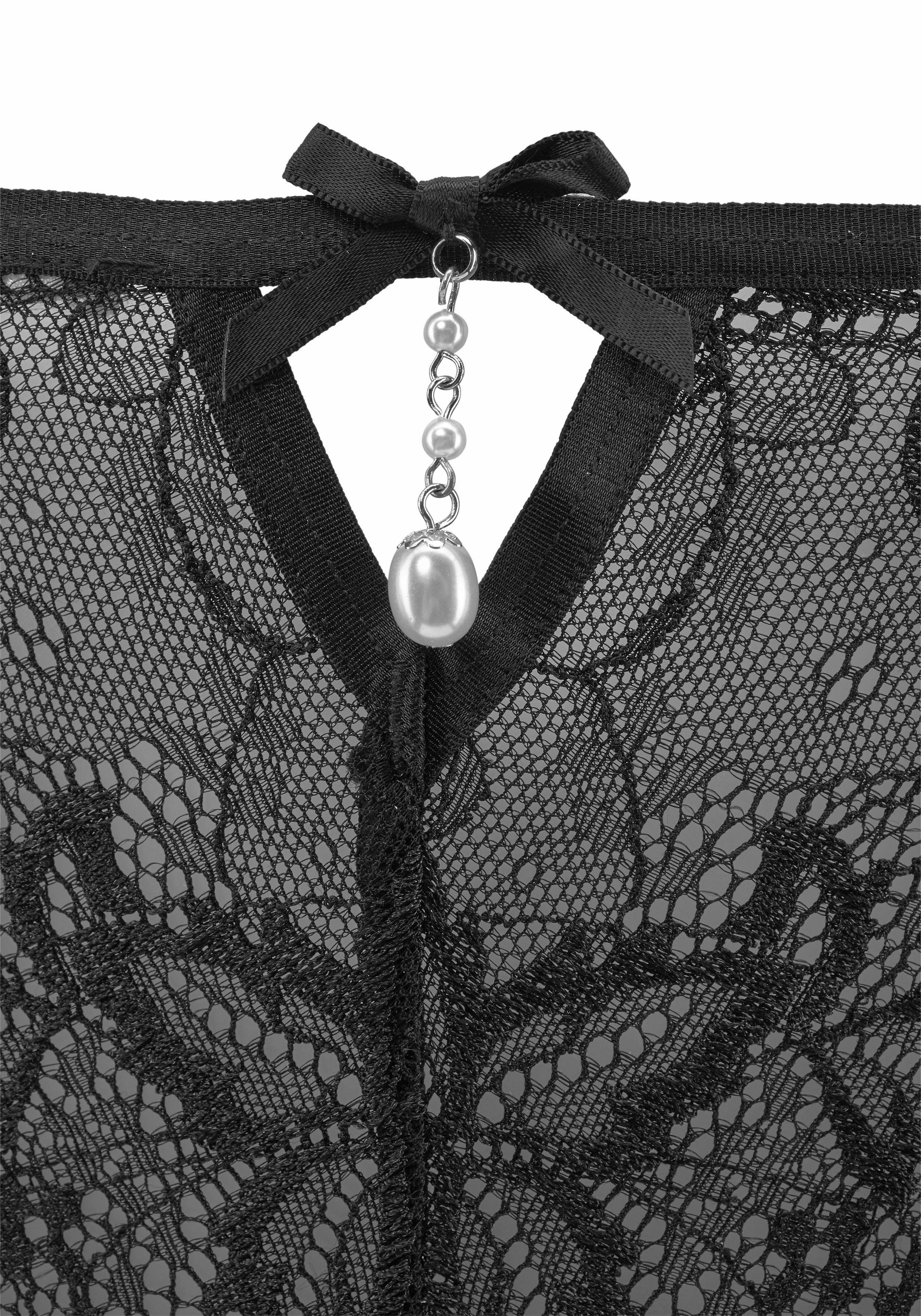 Lascana Rio-slip met elegante kralendetails