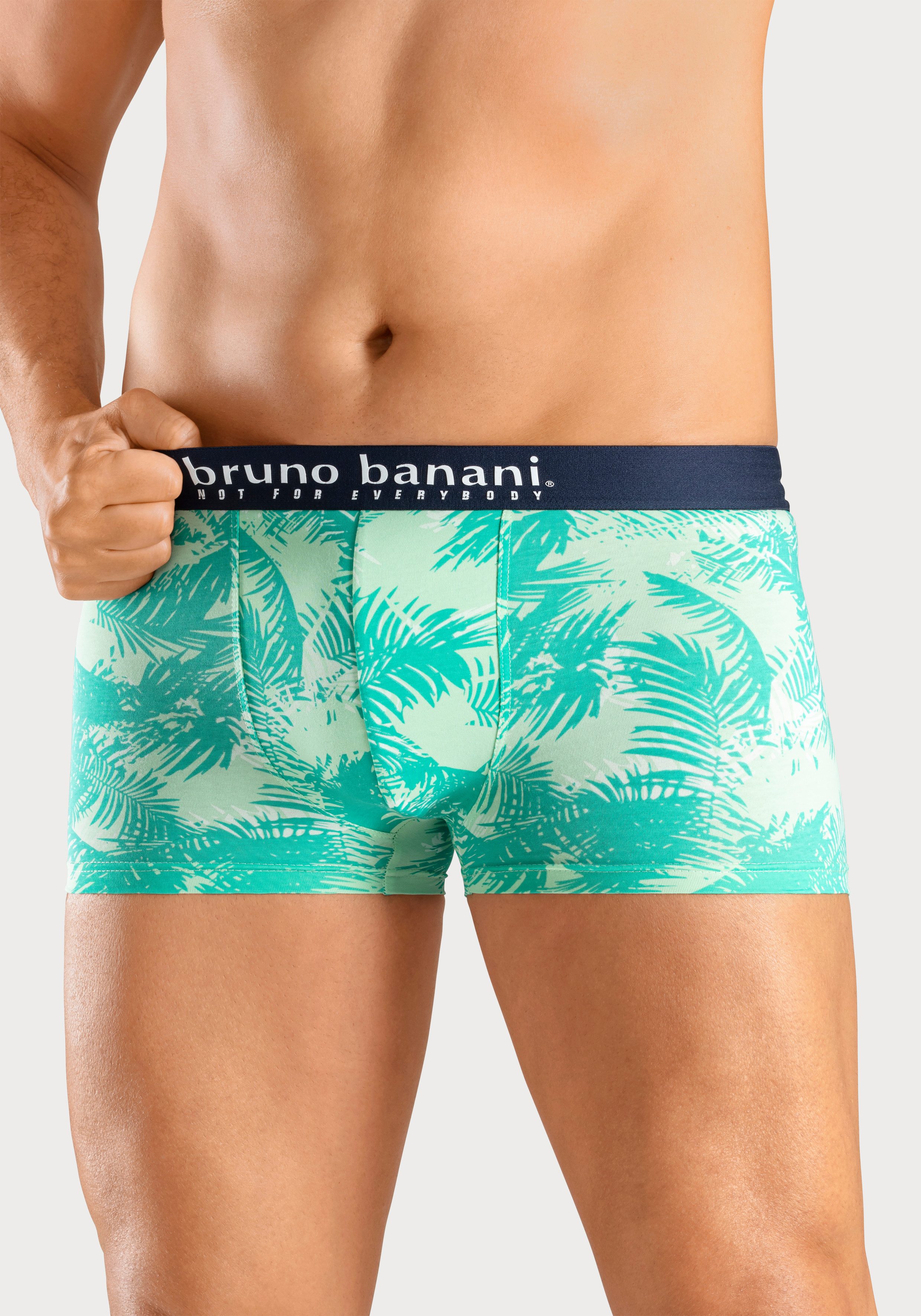 Bruno Banani Boxershort voor heren met palmprint en effen van katoenmix (4 stuks, Set van 4)