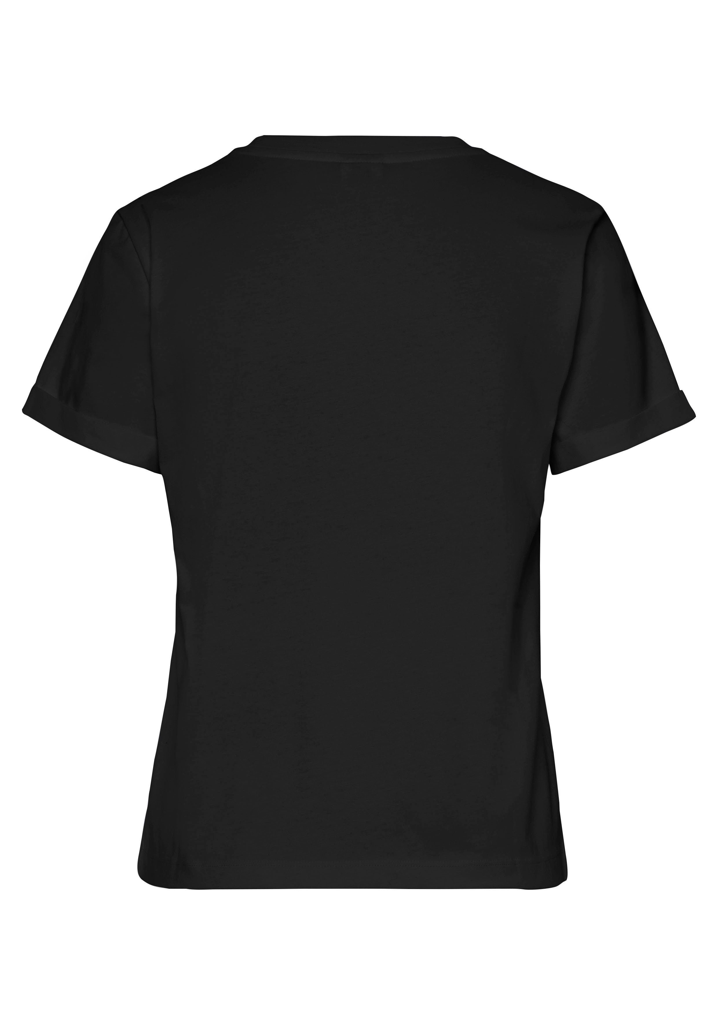 Lascana T-shirt met schattige geborduurde hartjes, katoenen shirt met korte mouwen