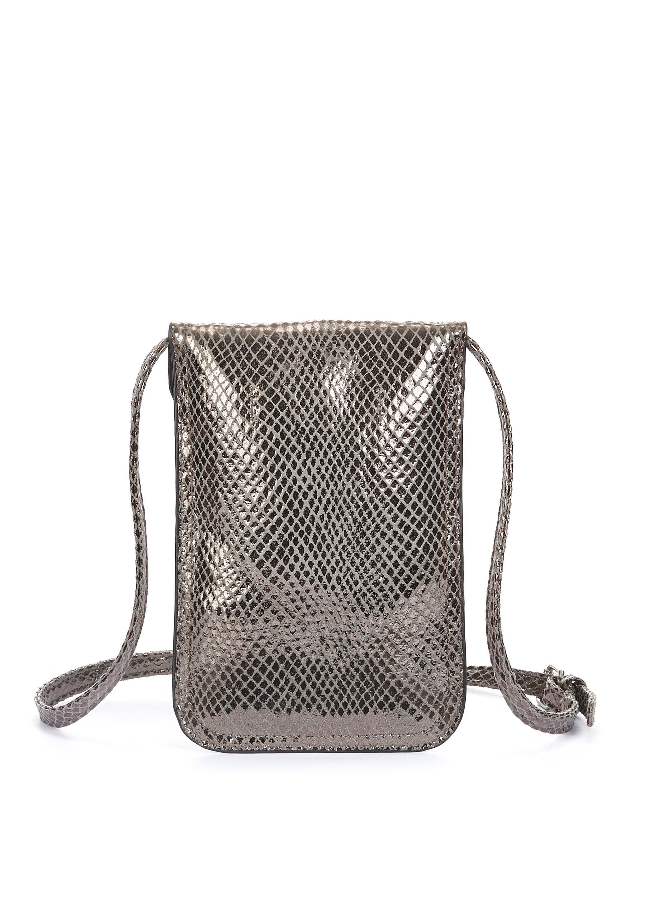 Lascana Schoudertas in coole metallic look, minibag, handtas, crossbody bag vegan